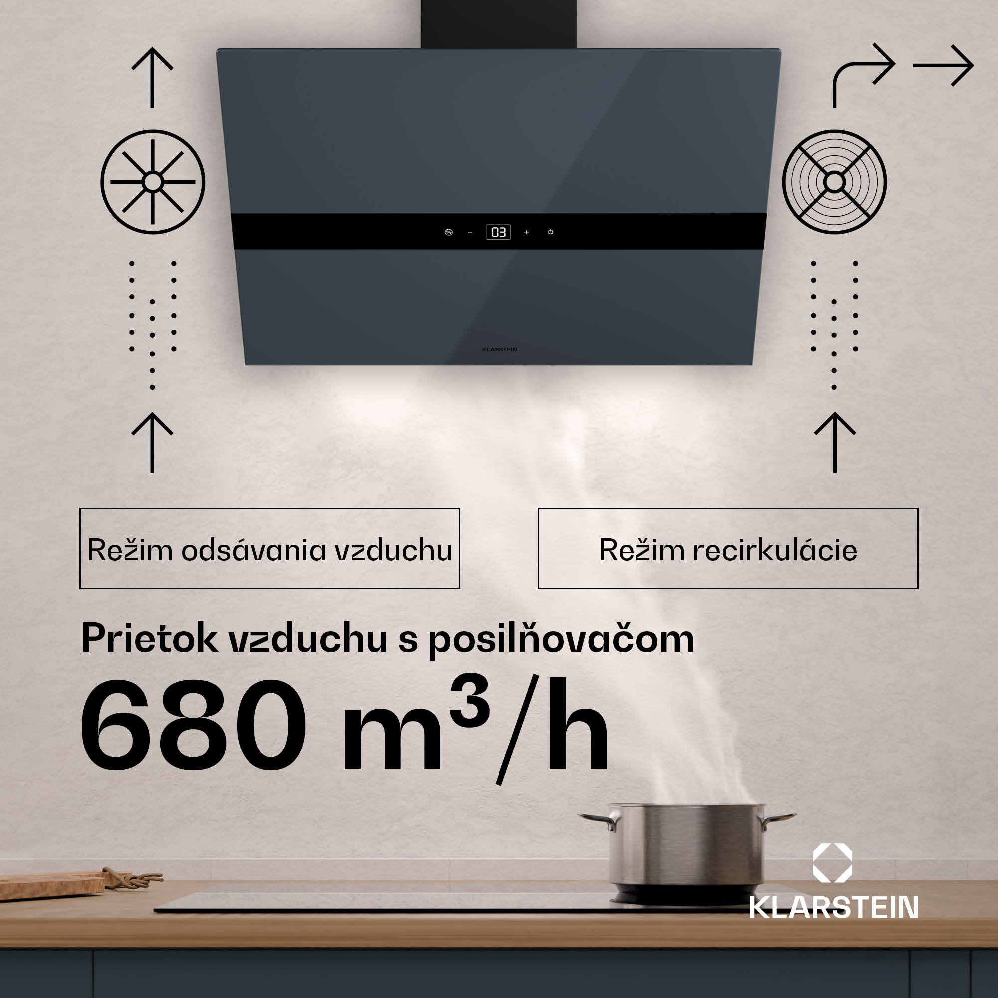 Klarstein WiFusion digestor, WiFi, LED, 680 m³/h, A++ – Obrázok 2