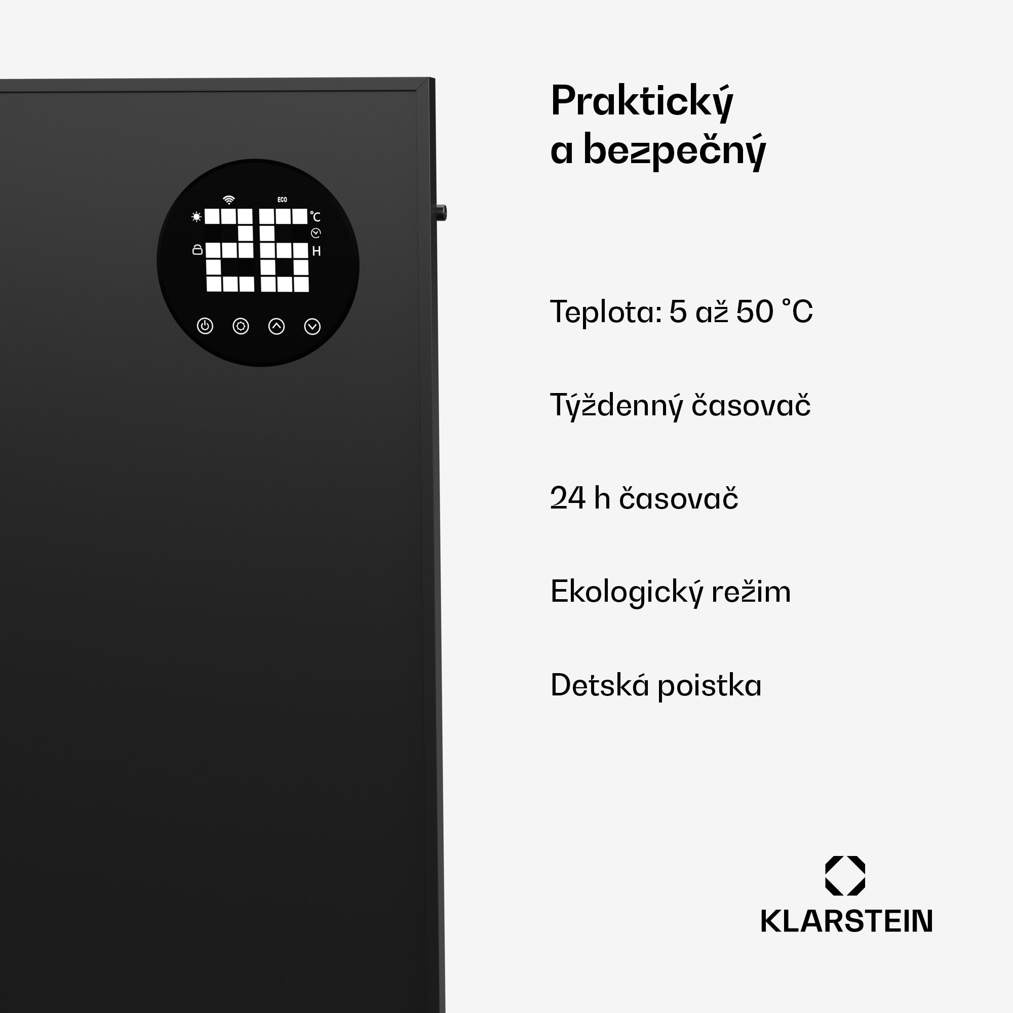 Klarstein Wonderwall Smart Bornholm Infračervený ohrievač, 400 W, Inteligentné ovládanie, montáž na stenu, LED-Displej – Obrázok 5