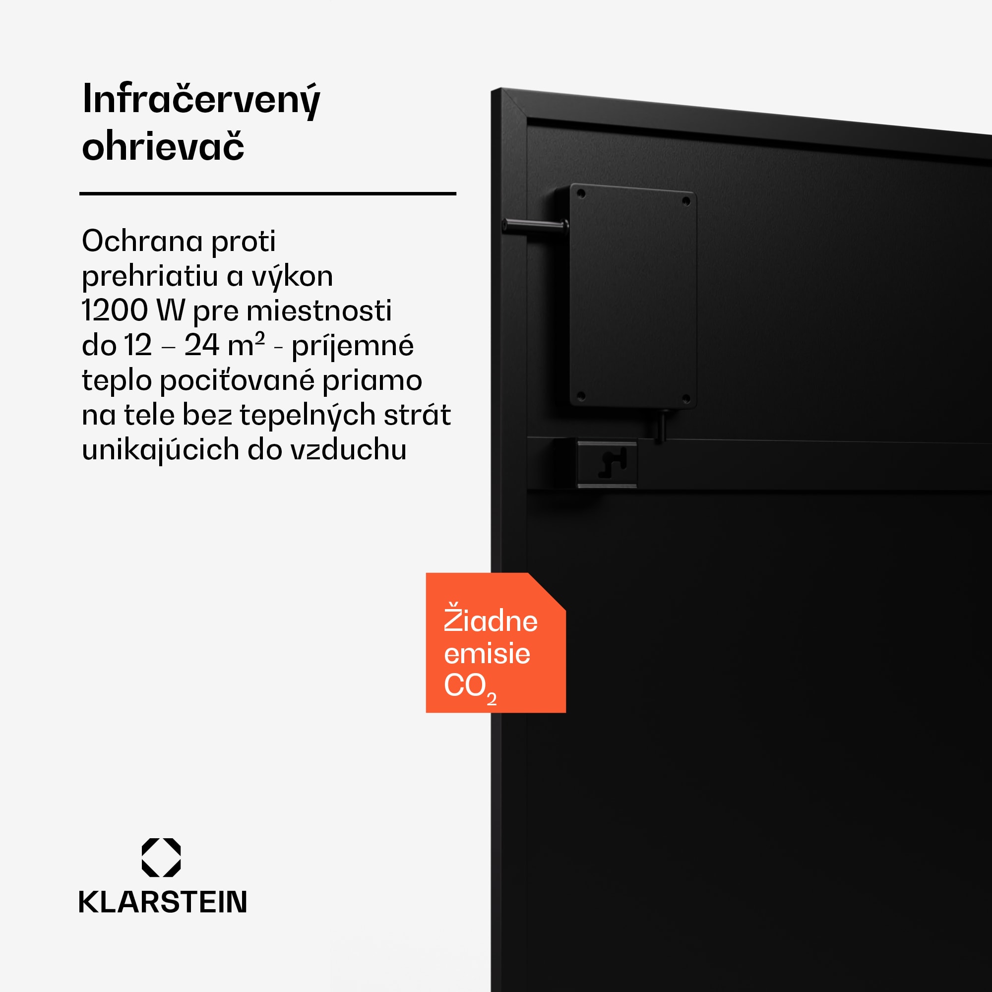 Klarstein Wonderwall Smart Bornholm Infračervený ohrievač, 1200 W, Inteligentné ovládanie, montáž na stenu, LED-Displej – Obrázok 3