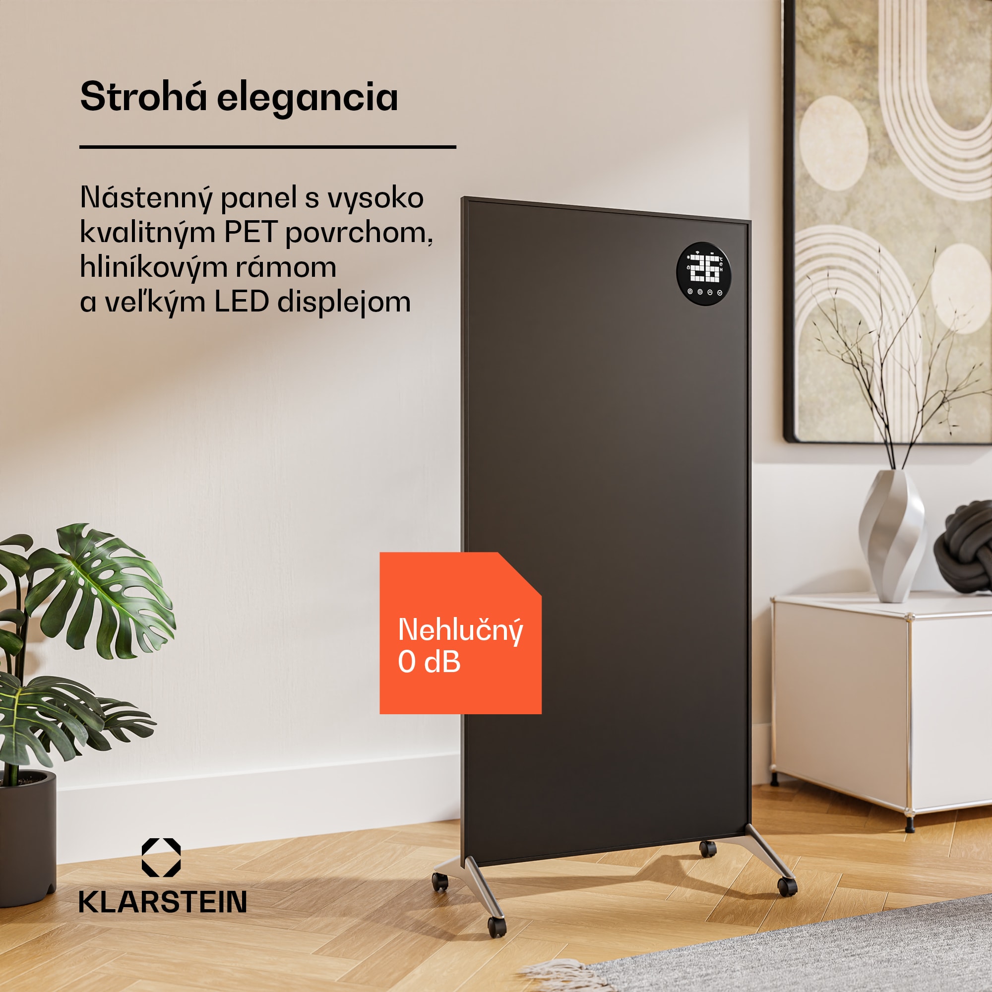 Klarstein Wonderwall Smart Bornholm Infračervený ohrievač, 1200 W, Inteligentné ovládanie, montáž na stenu, LED-Displej – Obrázok 4