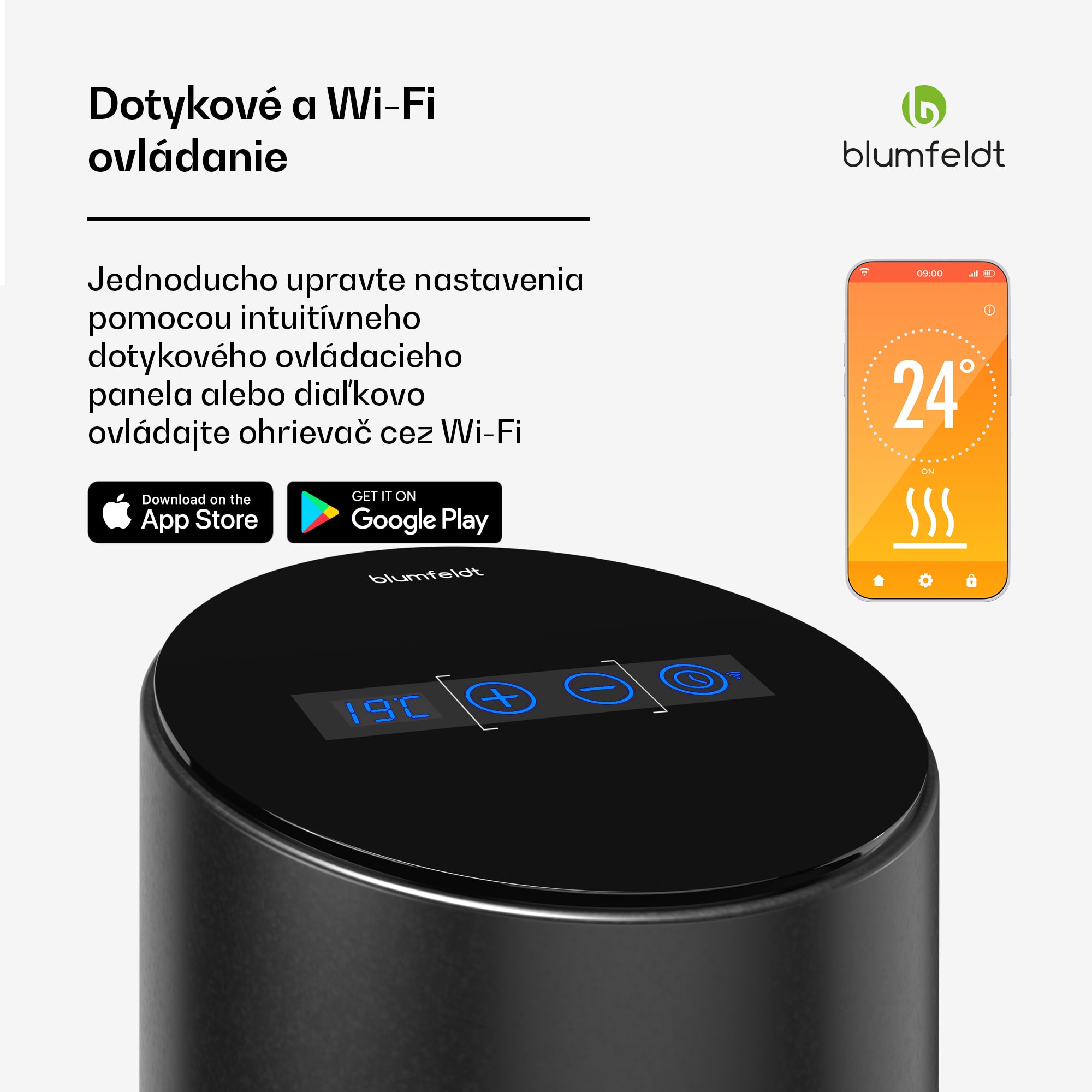 Blumfeldt SmartFlow Tower infračervený sálavý ohrievač, 700 W, 360° distribúcia tepla, WLAN-ovládanie – Obrázok 4