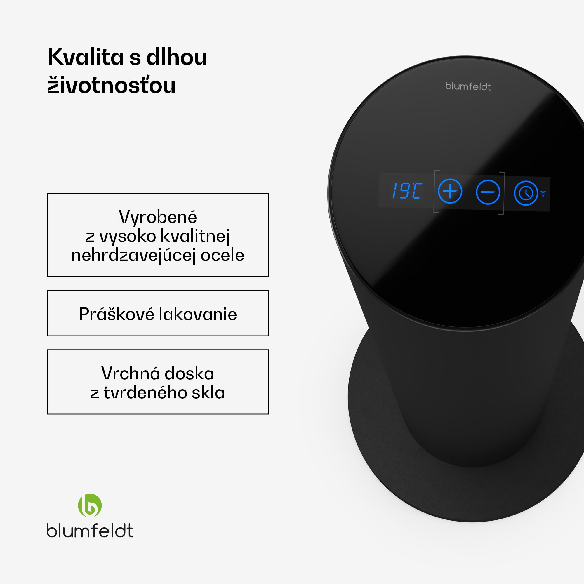 Blumfeldt SmartFlow Tower infračervený sálavý ohrievač, 700 W, 360° distribúcia tepla, WLAN-ovládanie – Obrázok 5