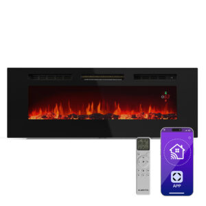 Klarstein Galeras Smart Inteligentný elektrický krb, 2 nastavenia teploty, 16 - 30°| LED ilúzia plameňa, Možnosť pripojenia k IOT