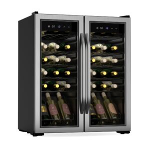 Klarstein Vinamour chladnička na víno, 2 chladiace zóny, 7 políc, dotykové ovládanie, UV-ochrana