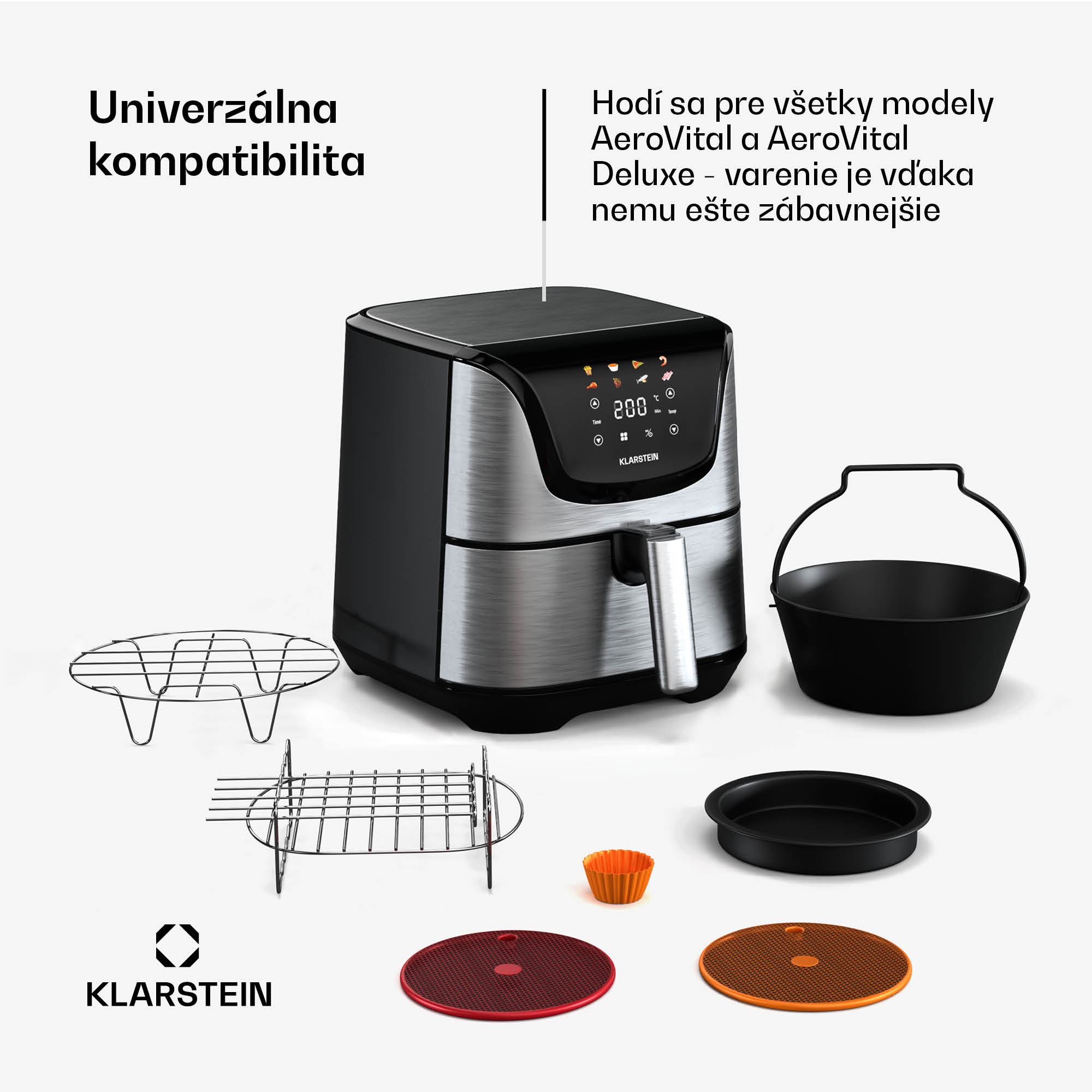 Klarstein Súprava príslušenstva AeroVital Deluxe Colour Touch, 6-dielna, vhodná pre potraviny, vhodné do umývačky riadu – Obrázok 3