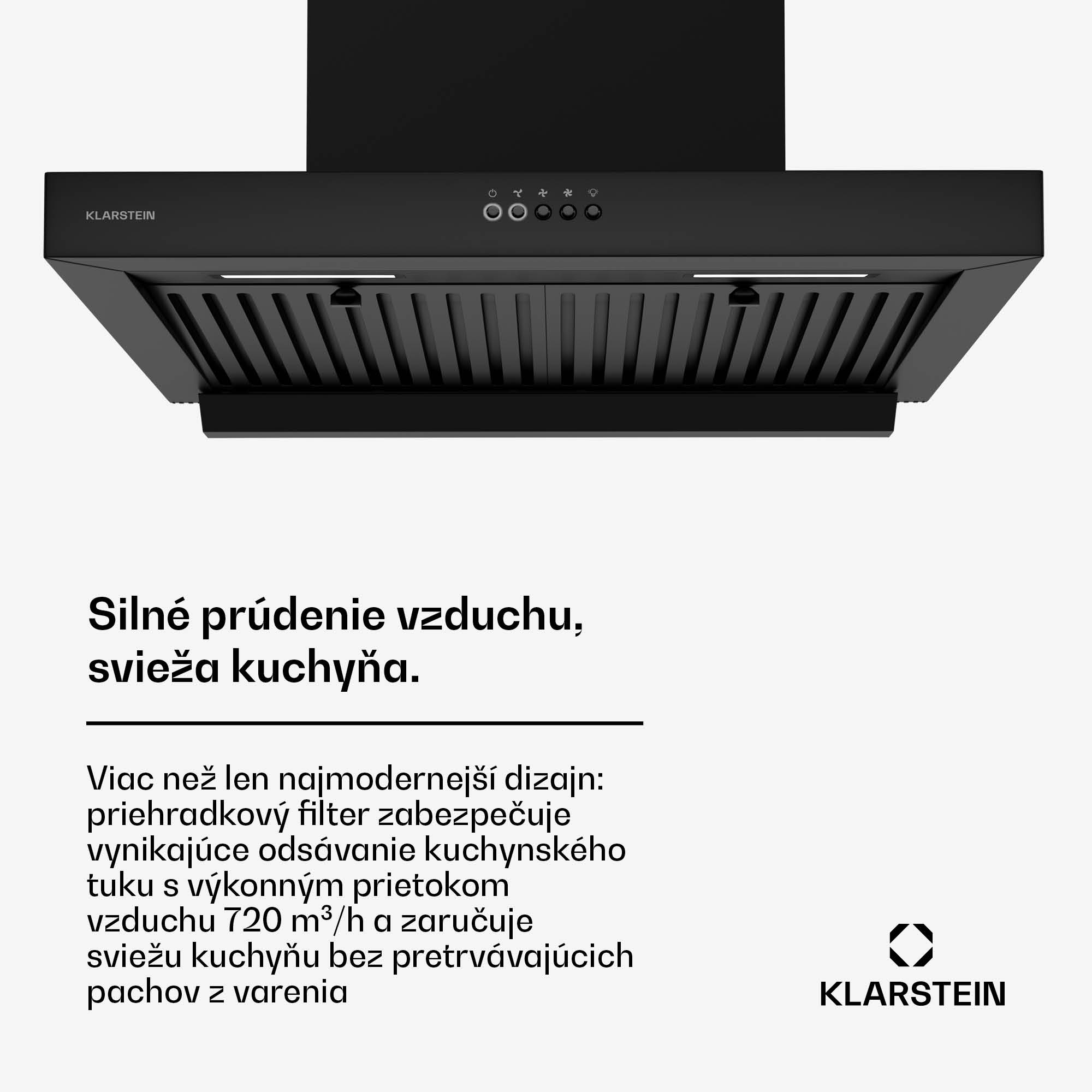 Klarstein AeroClean digestor, 649,9 m³/h, 4 úrovne, EEK A++, odsávanie/recirkulácia vzduchu – Obrázok 2