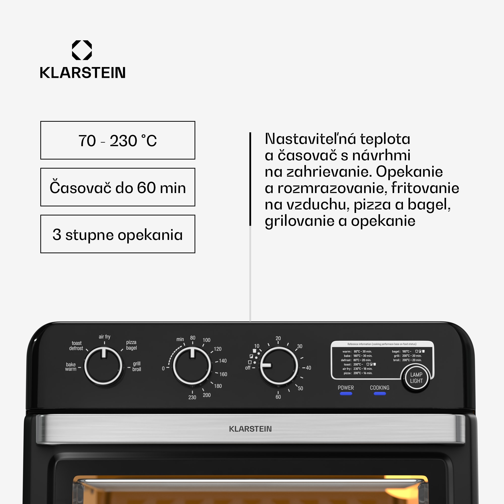 Klarstein Air Glaze teplovzdušná fritéza, 2000 W, 34 litrov, panoramatické okno, vrátane sady príslušenstva – Obrázok 5