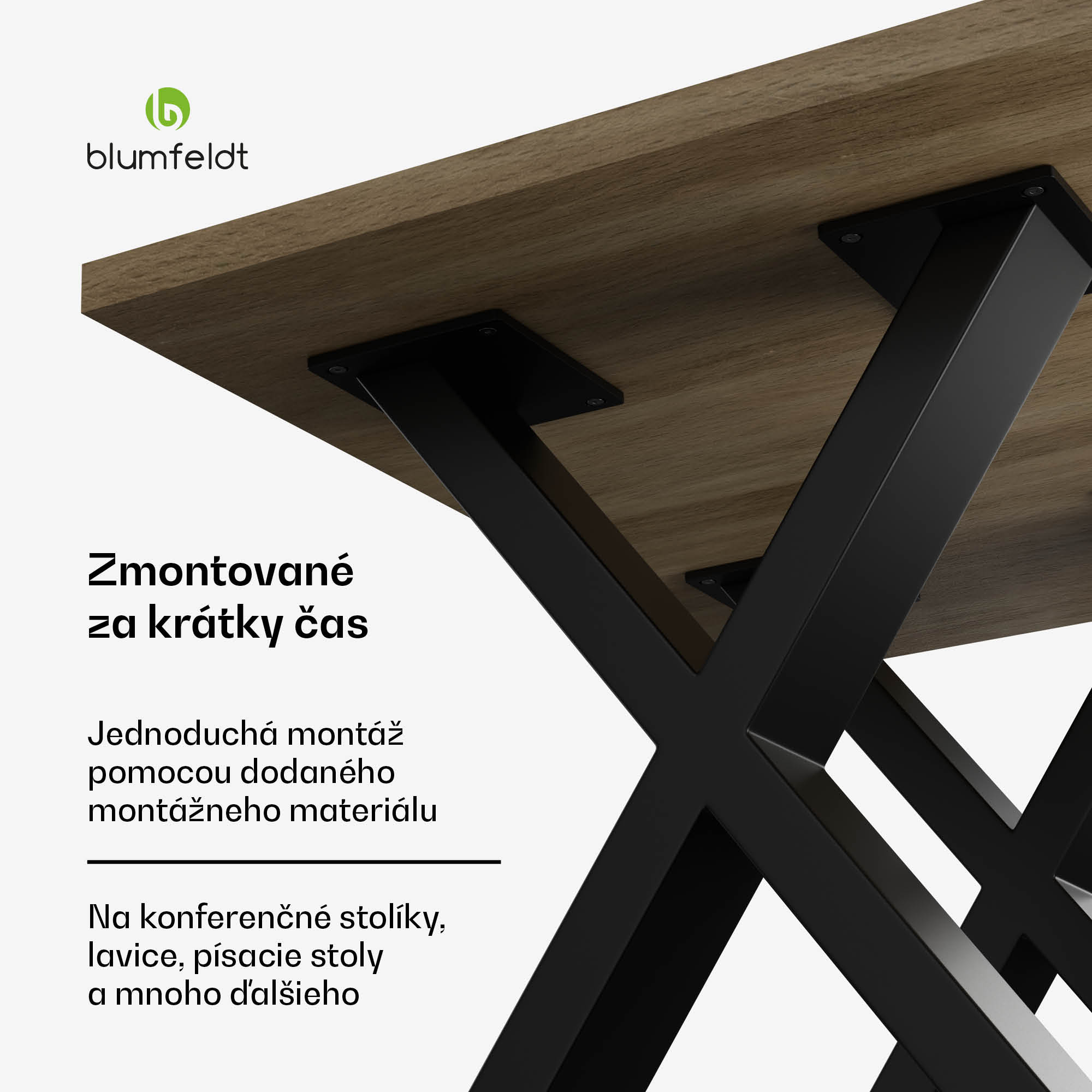 Blumfeldt UrbanFodge X nohy stola, moderný dizajn, pre projekty DIY, nosnosť 200 kg – Obrázok 5