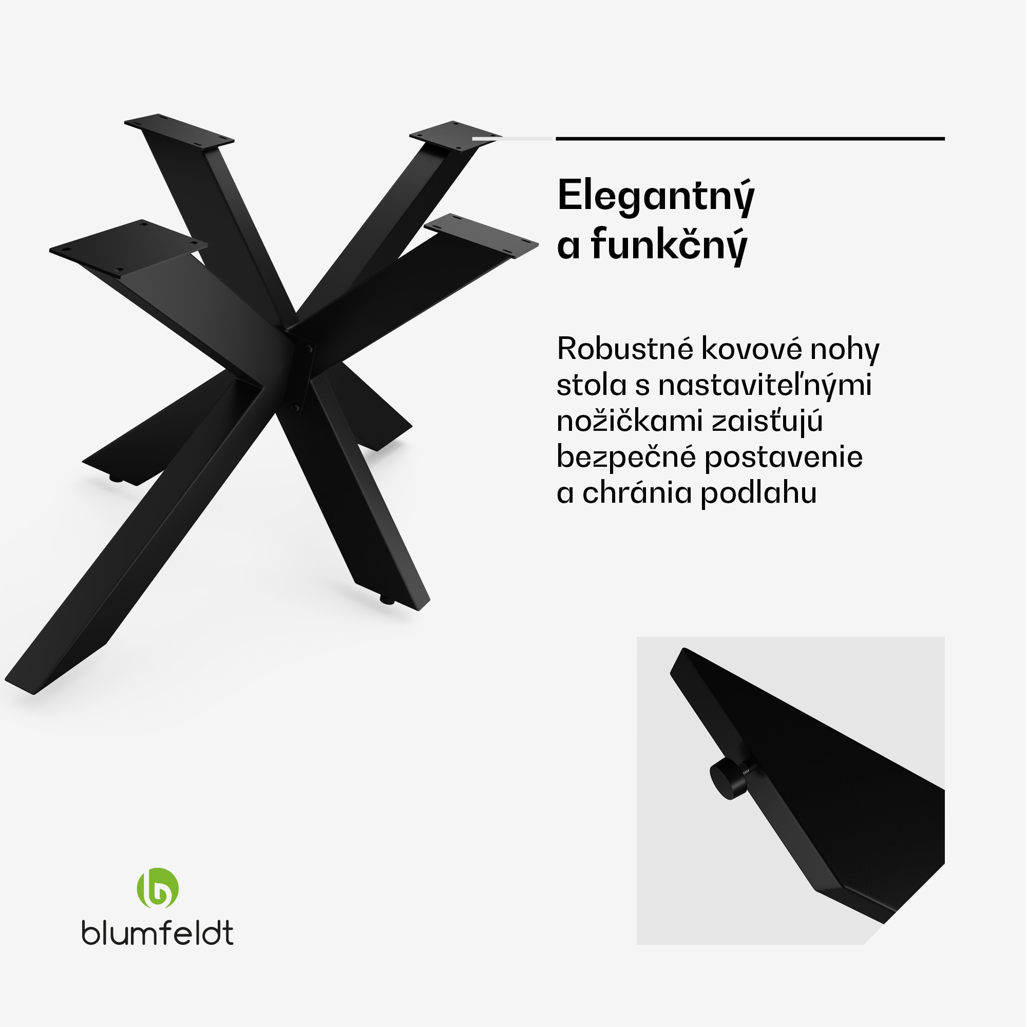 Blumfeldt UrbanFodge TRIPLE X nohy stola, Moderný dizajn, pre projekty DIY, Nosnosť 200 kg – Obrázok 3