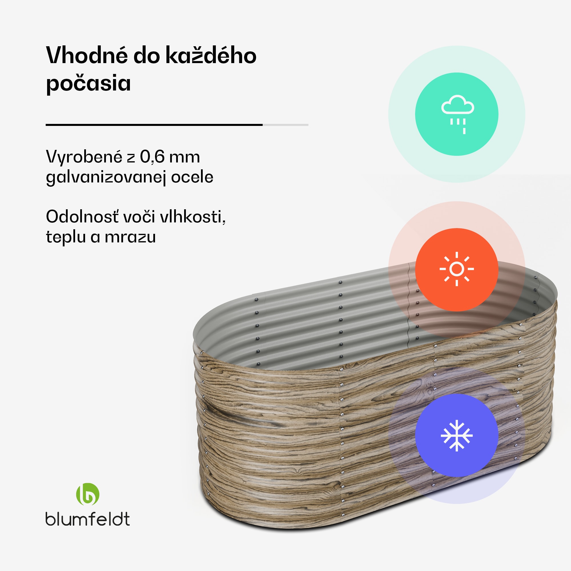 Blumfeldt High Grow vyvýšený záhon, 1169 L, Ergonomický, Odolný voči poveternostným vplyvom, Oválny – Obrázok 2