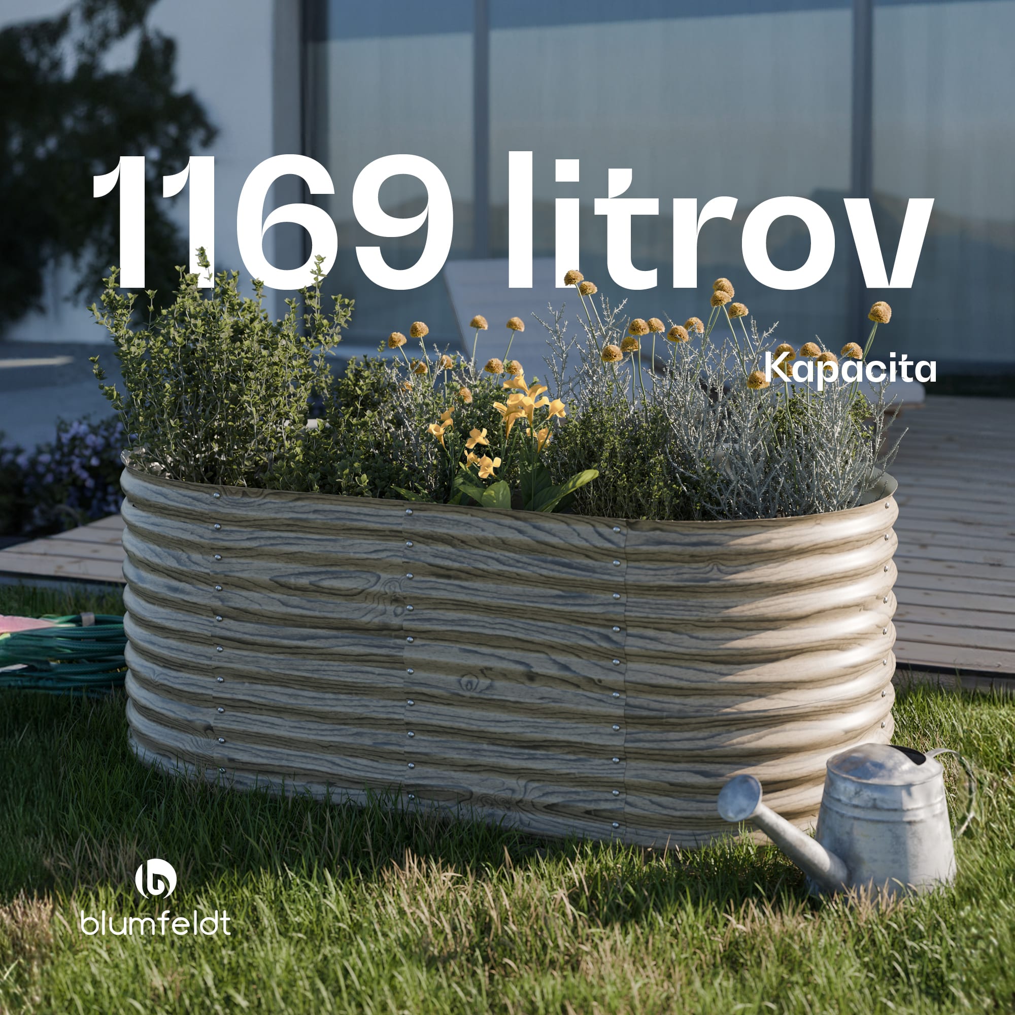 Blumfeldt High Grow vyvýšený záhon, 1169 L, Ergonomický, Odolný voči poveternostným vplyvom, Oválny – Obrázok 5