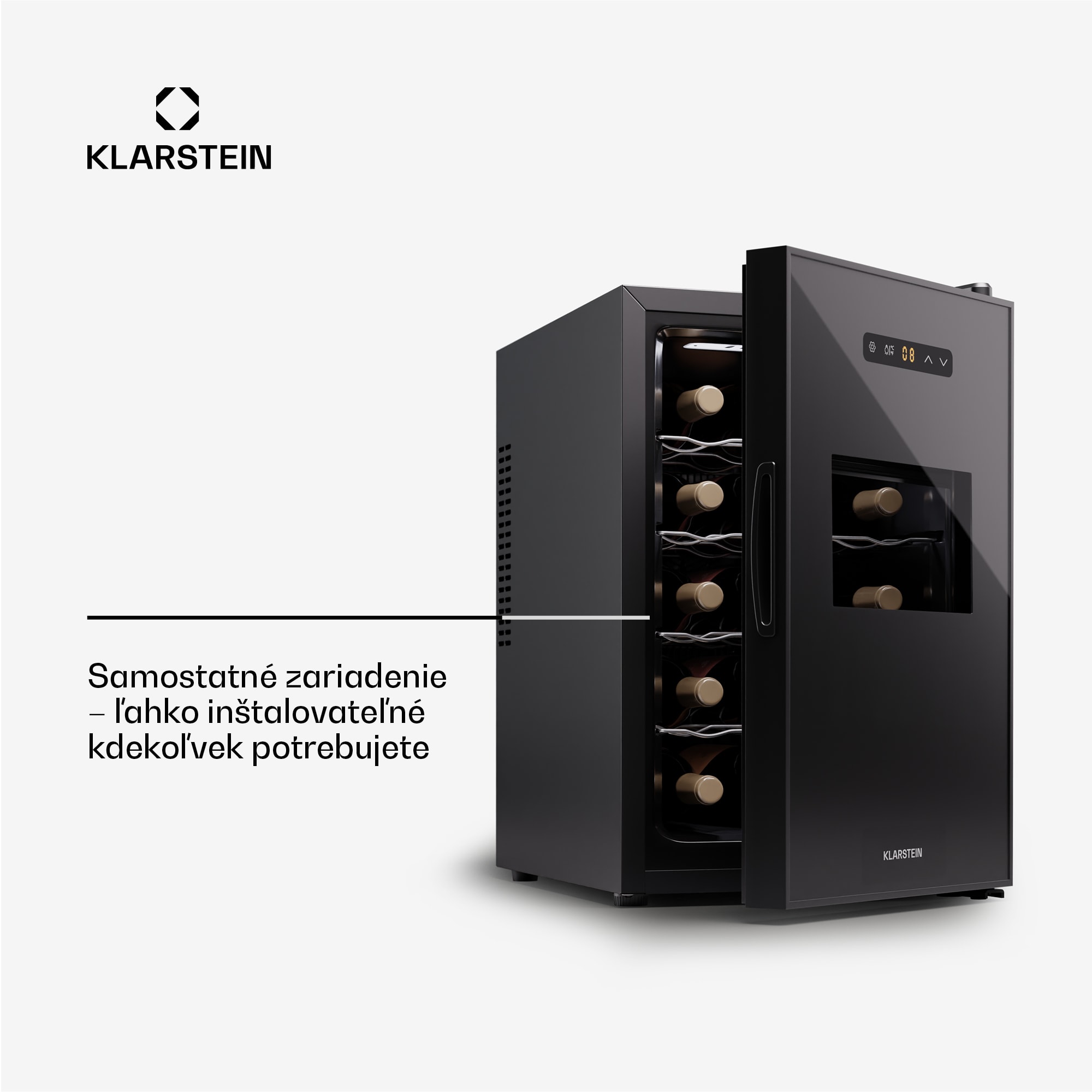 Klarstein Silent Vino 15 Uno Chladnička na víno 39 l / 15 fliaš 5-18 °C Dotyková – Obrázok 3