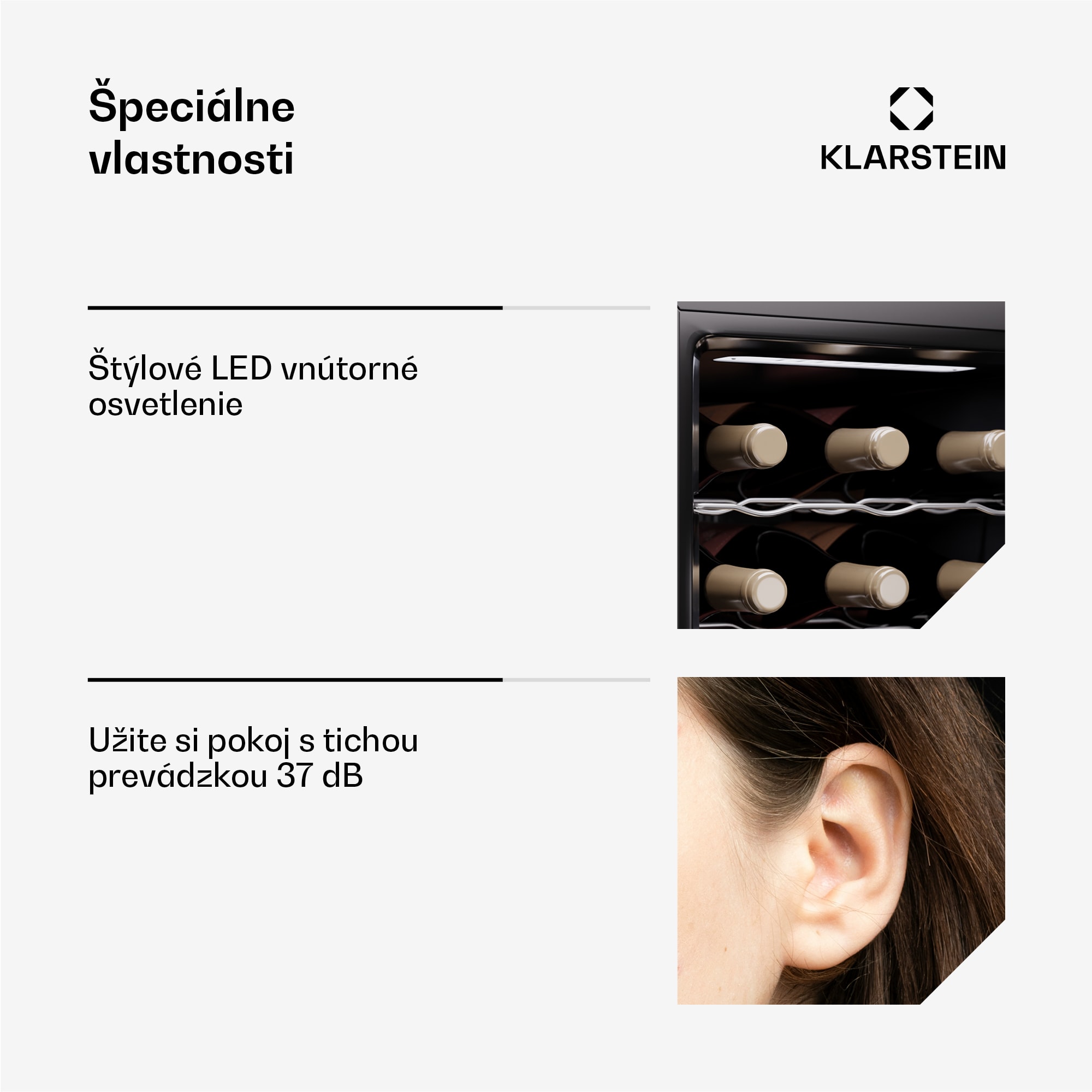 Klarstein Silent Vino 15 Uno Chladnička na víno 39 l / 15 fliaš 5-18 °C Dotyková – Obrázok 5