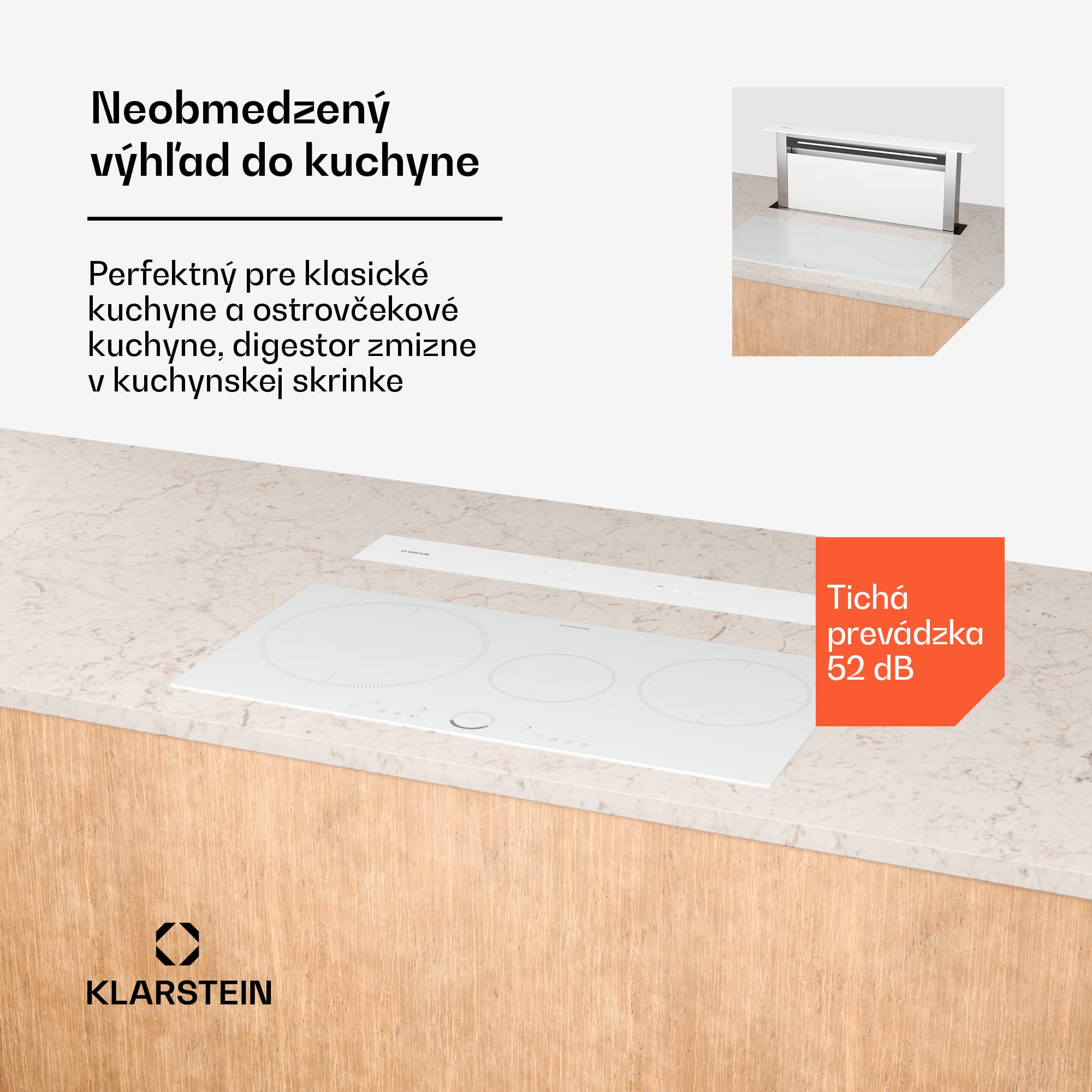 Klarstein Royal Flush Eco digestor, Výsuvný, 714 m³/h, Boost, Dotykové ovládanie, EEK A++ – Obrázok 3