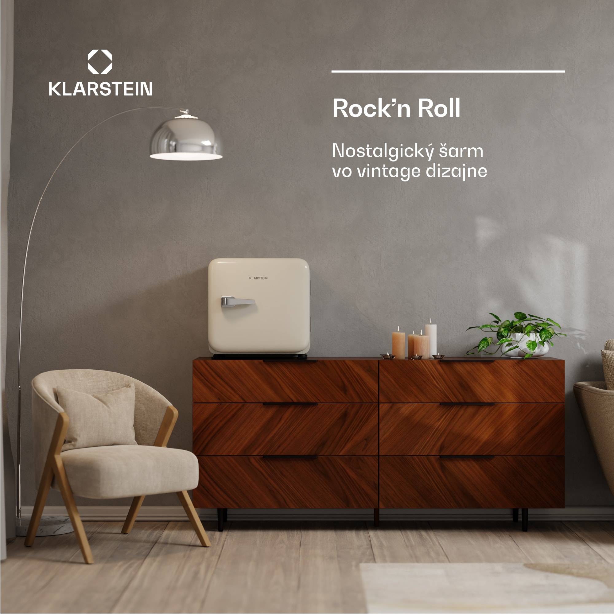 Klarstein Audrey Evo mini chladnička, 43 l, retro dizajn, tichá, kompaktná, 3 farby – Obrázok 3