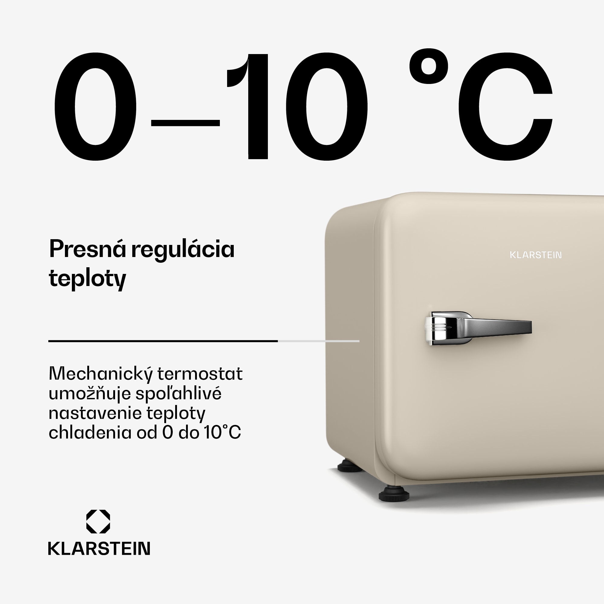 Klarstein Audrey Evo mini chladnička, 43 l, retro dizajn, tichá, kompaktná, 3 farby – Obrázok 4