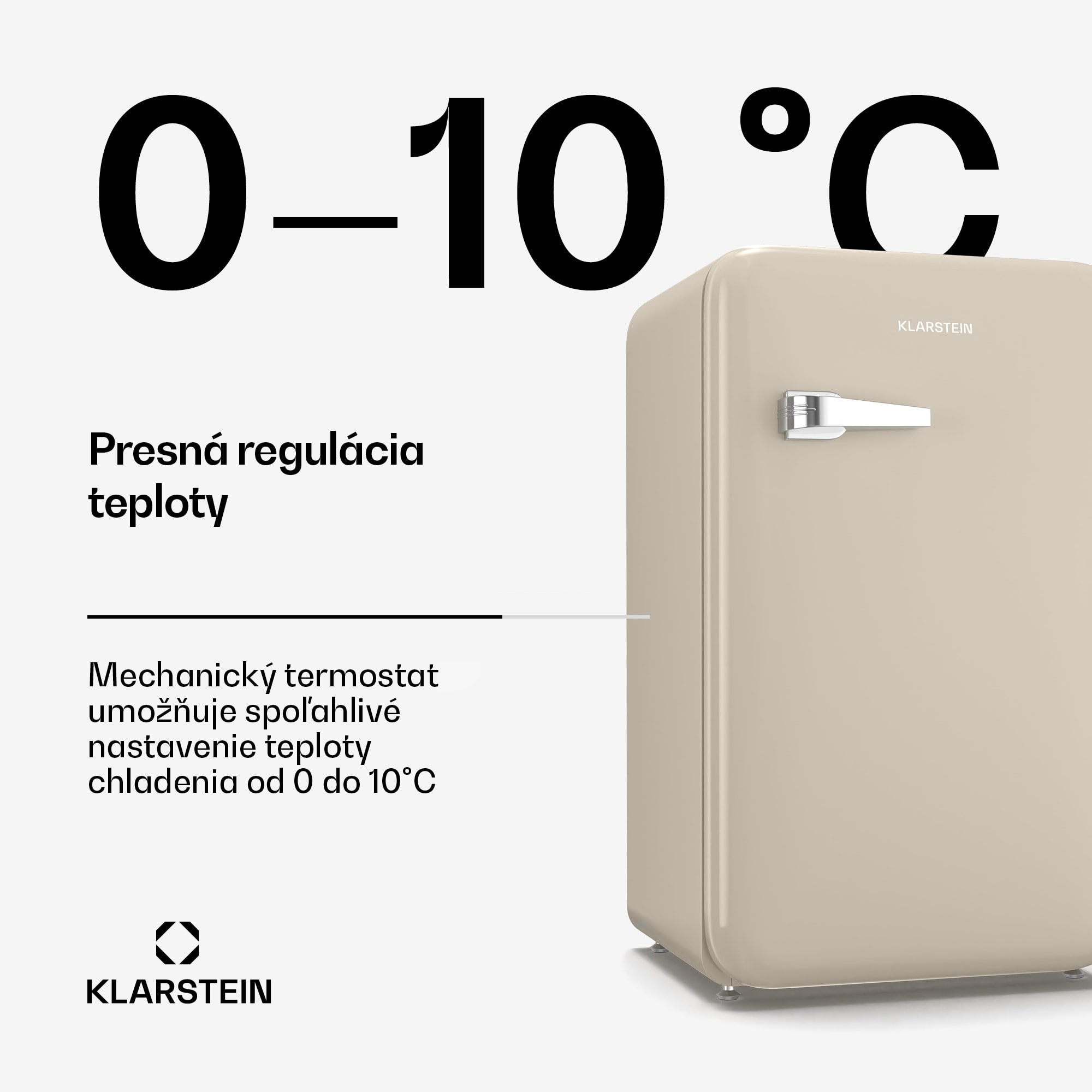 Klarstein Audrey Evo mini chladnička, 90 l, retro dizajn, tichá, kompaktná, 3 farby – Obrázok 4