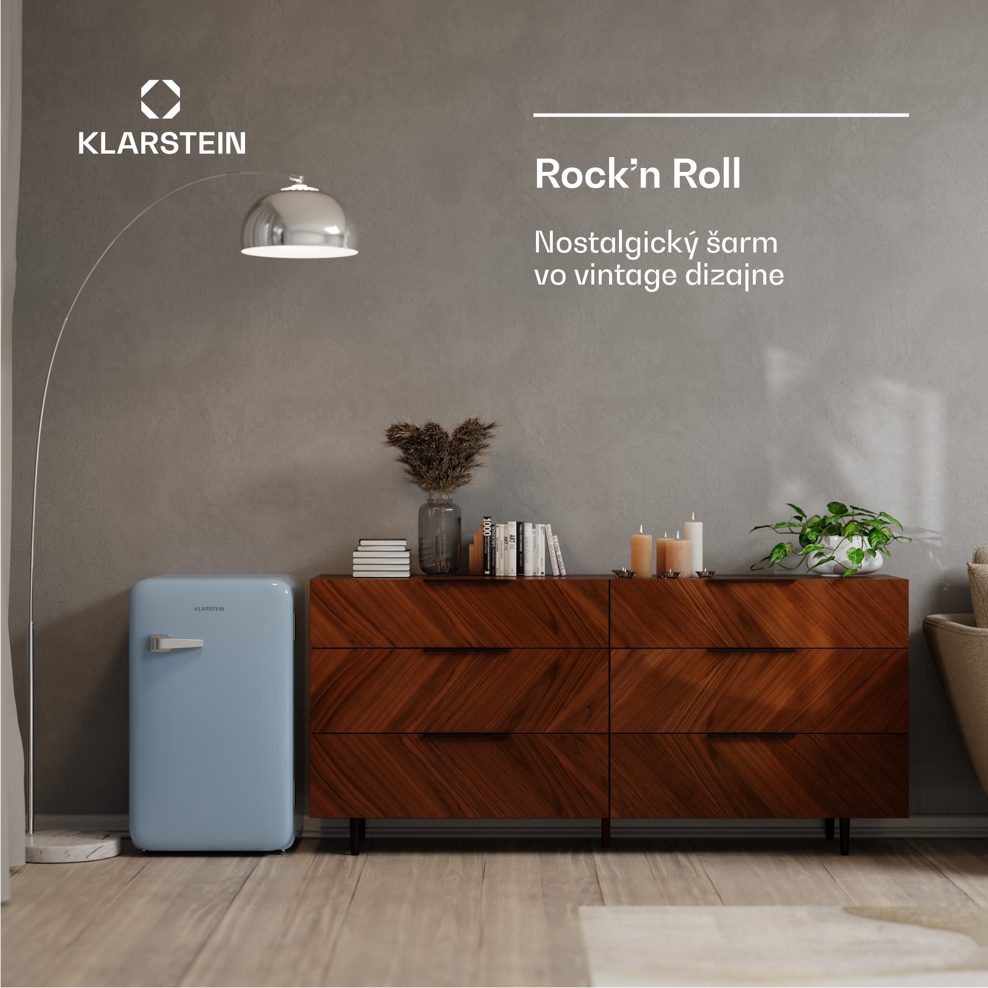 Klarstein Audrey Evo mini chladnička, 90 l, retro dizajn, tichá, kompaktná, 3 farby – Obrázok 3