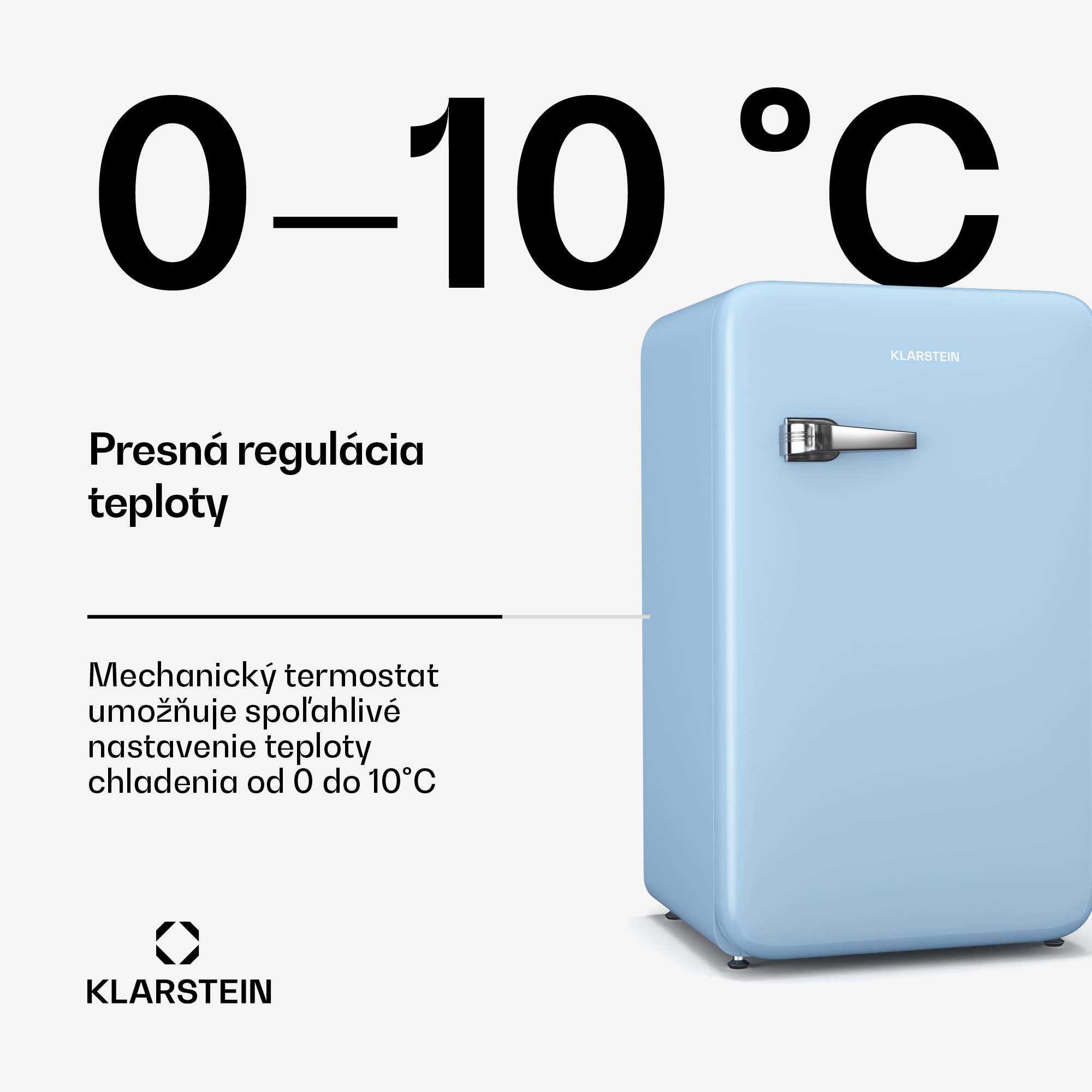 Klarstein Audrey Evo mini chladnička, 90 l, retro dizajn, tichá, kompaktná, 3 farby – Obrázok 4