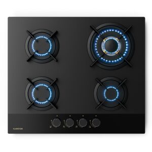 Klarstein Goldflame Nano plynová varná doska, 4 mosadzné horáky, Nano povlak, LPG/zemný plyn