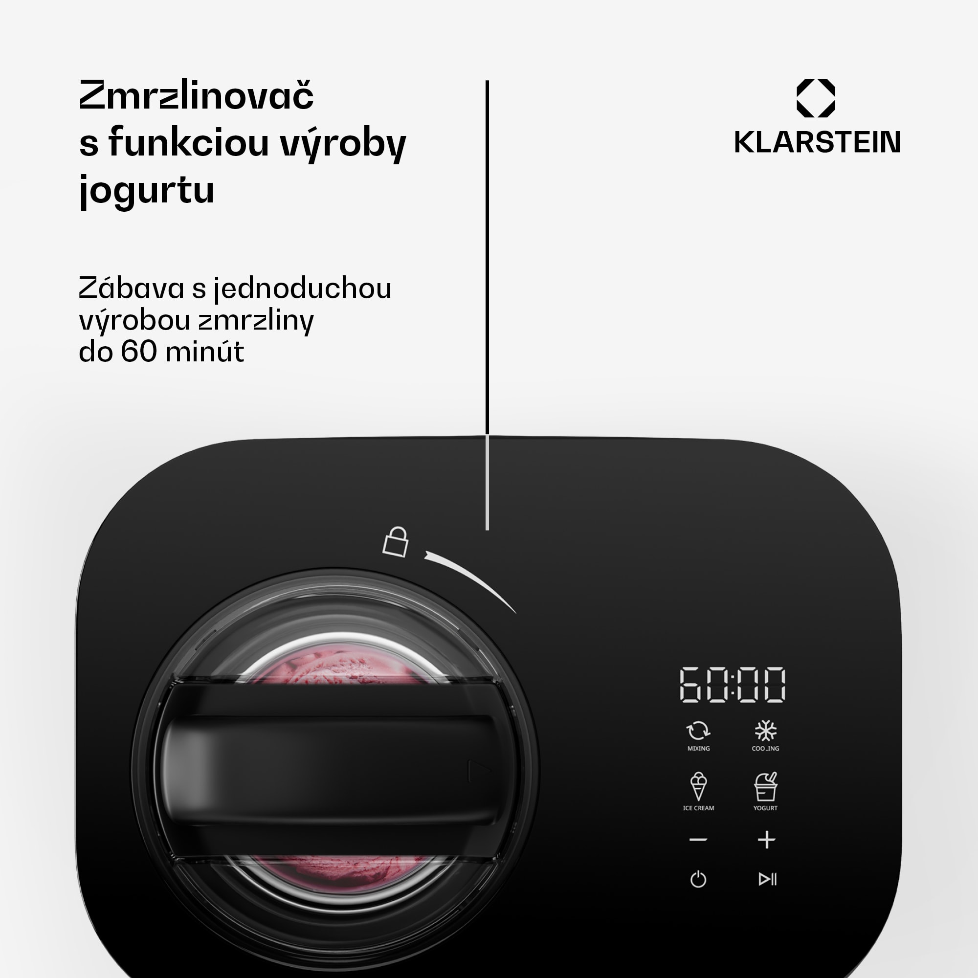 Klarstein FrostFusion zmrzlinovač - výrobník zmrzliny a jogurtu 2 v 1 s funkciou udržiavania chladu – Obrázok 2