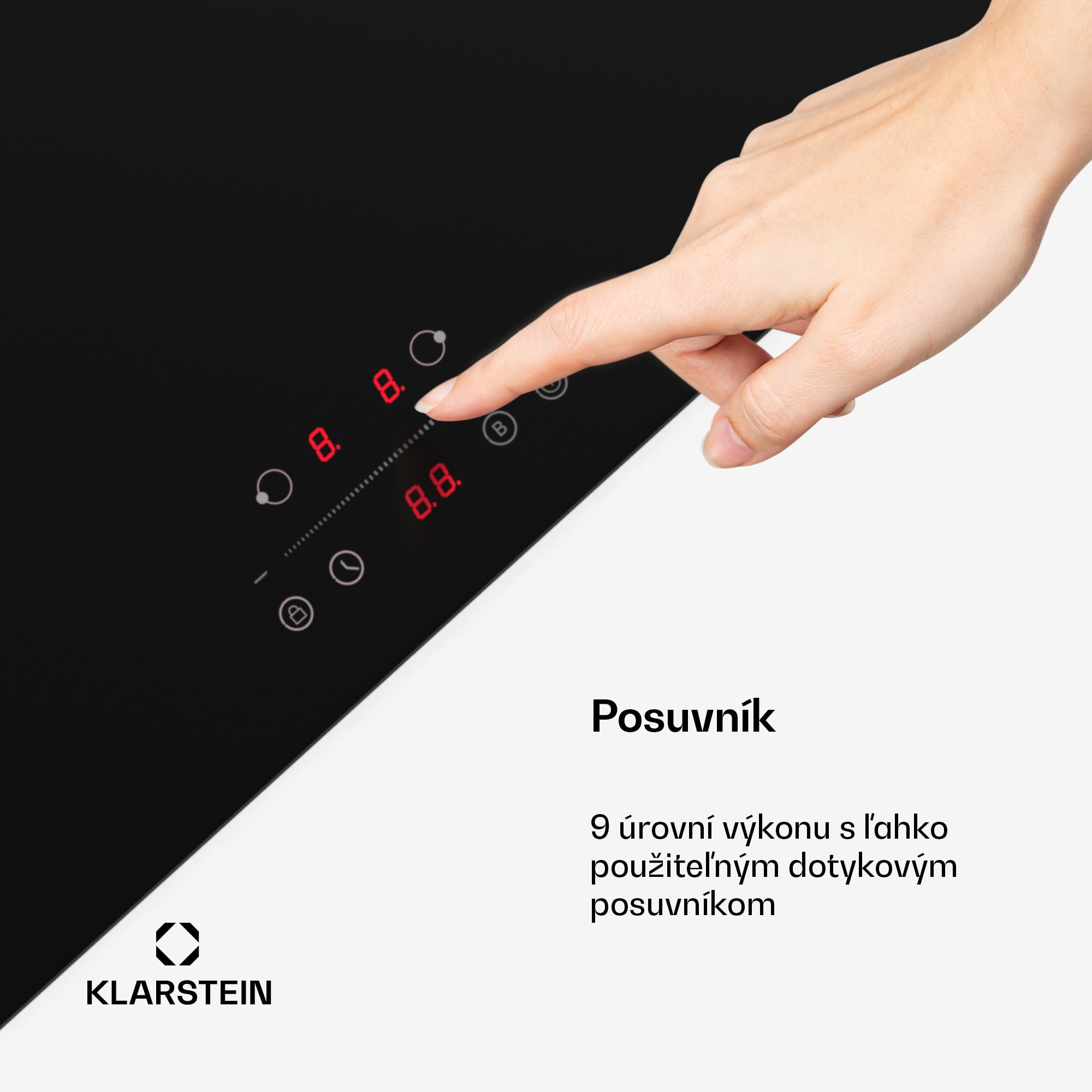 Klarstein CeramEase Slim VTC varná doska, sklokeramika, 2 varné platne, 4 kW, dotyková, časovač – Obrázok 4