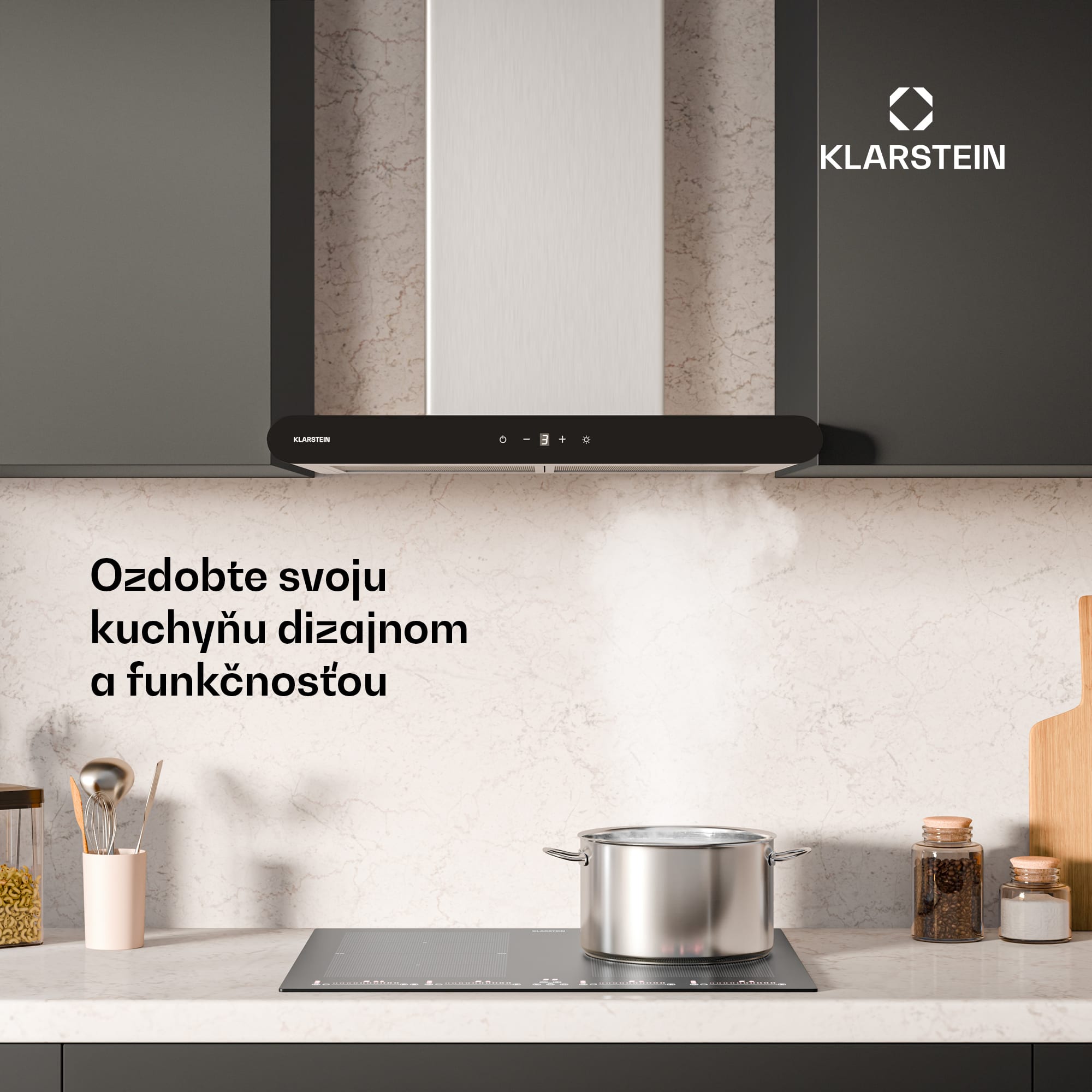 Klarstein CurveVent digestor, 700 m³/h, Dotykový, LED, 110 W, EEK A+ – Obrázok 2