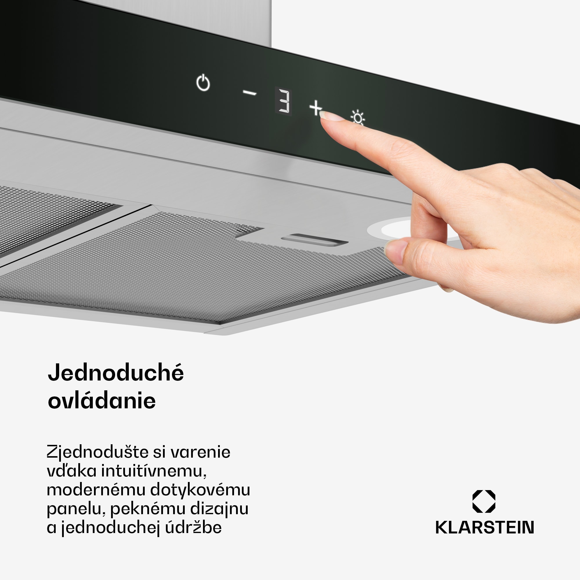 Klarstein CurveVent digestor, 700 m³/h, Dotykový, LED, 110 W, EEK A+ – Obrázok 5