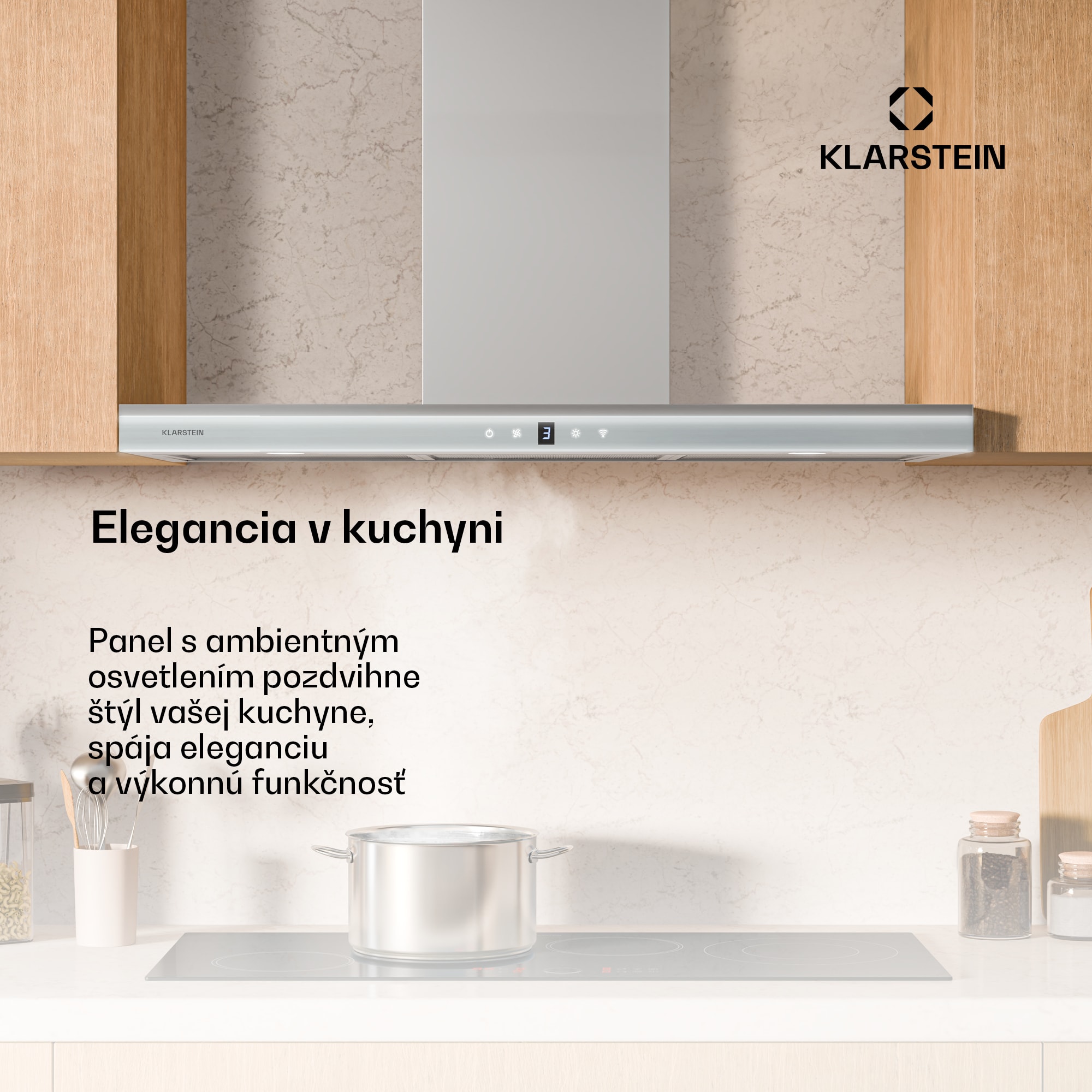 Klarstein Auriana digestor, Ambient Light, 700 m³/h, WiFi, Touch, LED – Obrázok 2