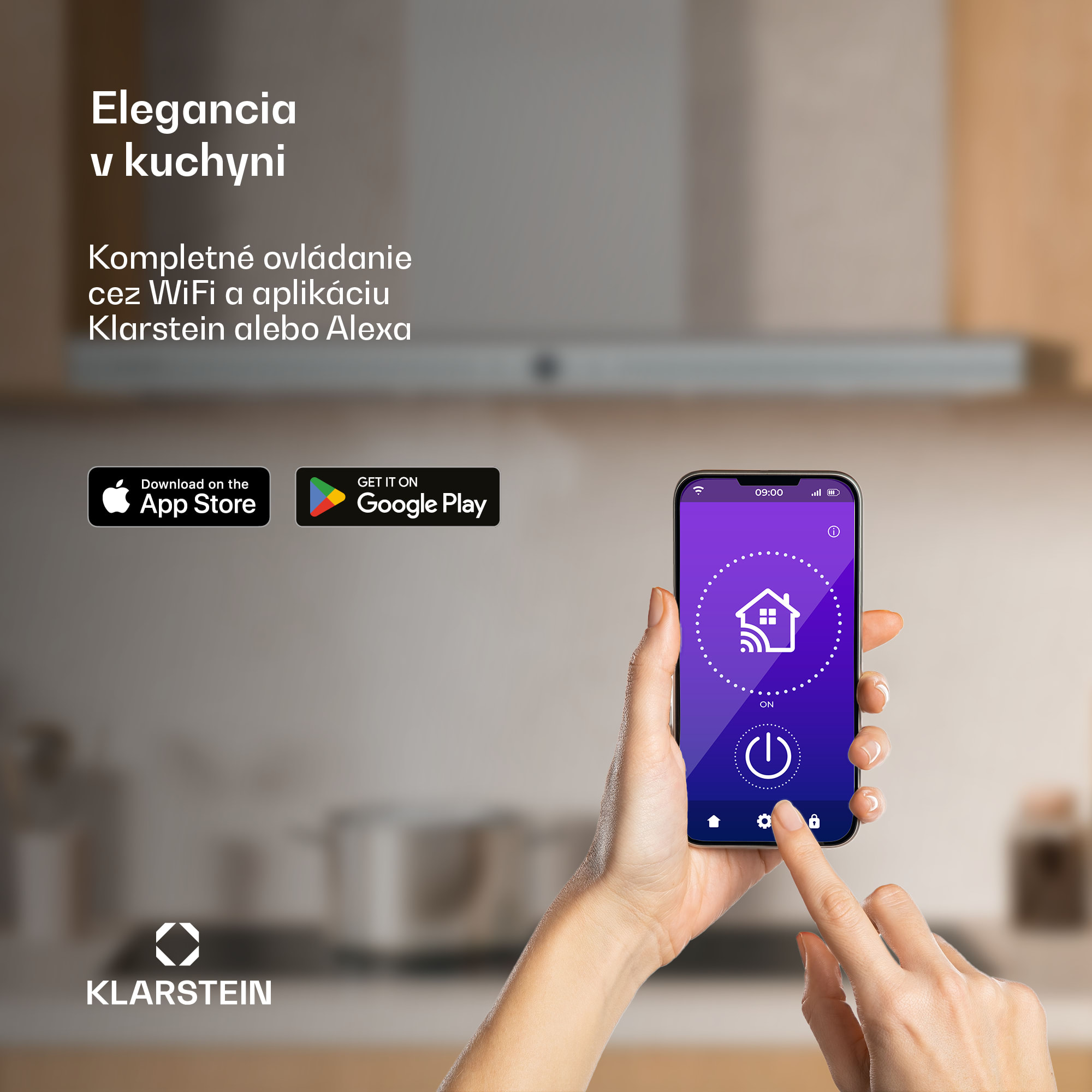 Klarstein Auriana digestor, Ambient Light, 700 m³/h, WiFi, Touch, LED – Obrázok 5