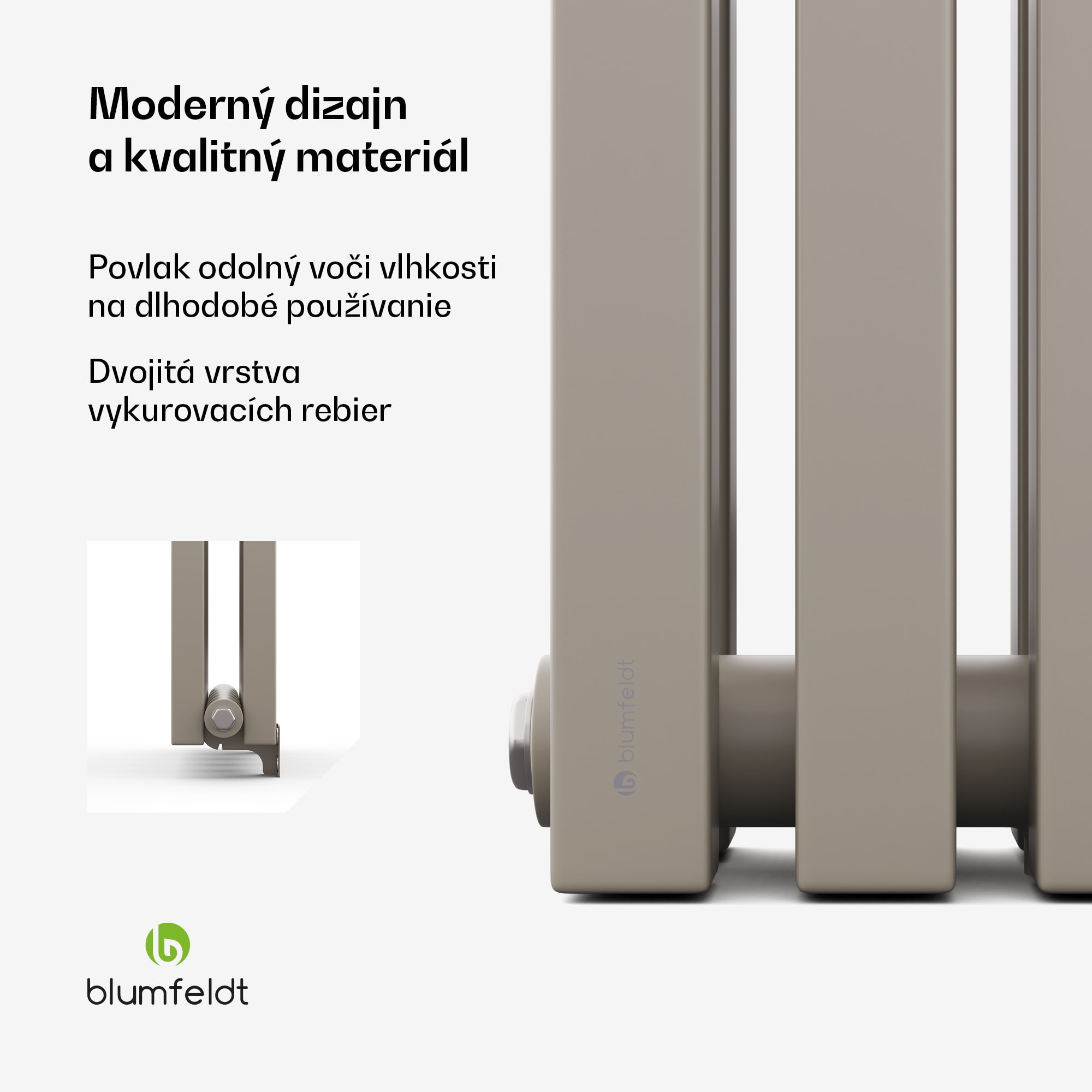 Blumfeldt Radiátor Delgado | moderný dizajn | 25 x 120 cm | 942 W | stredové pripojenie – Obrázok 4