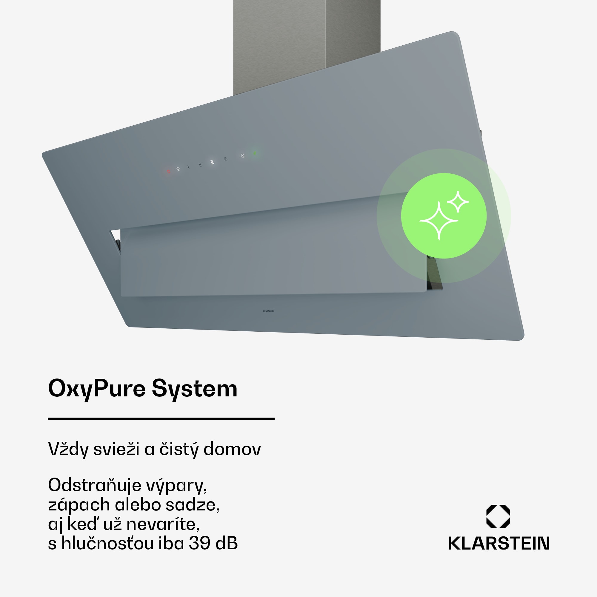 Klarstein SleekAir digestor, A+++, 717 m³/h, dotykové ovládanie, 90 cm – Obrázok 3