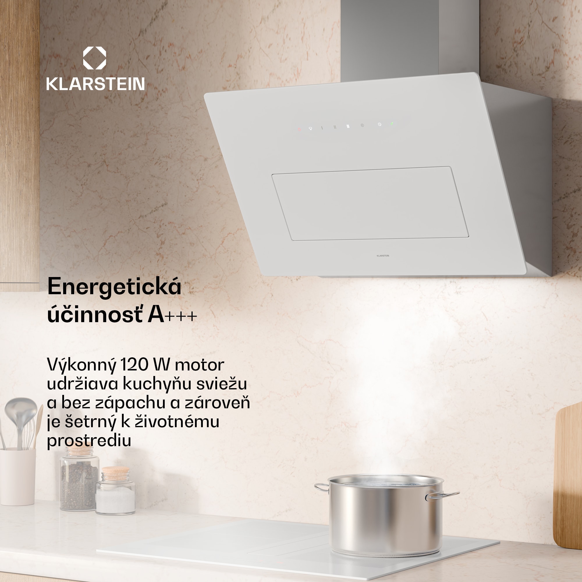 Klarstein SleekAir digestor | A+++ | 717 m³/h | dotykové ovládanie | LED | 60 cm – Obrázok 2