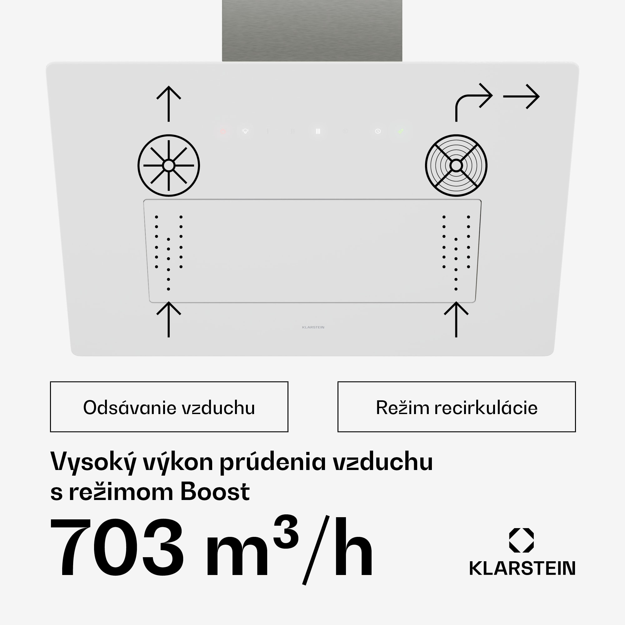 Klarstein SleekAir digestor | A+++ | 717 m³/h | dotykové ovládanie | LED | 60 cm – Obrázok 4