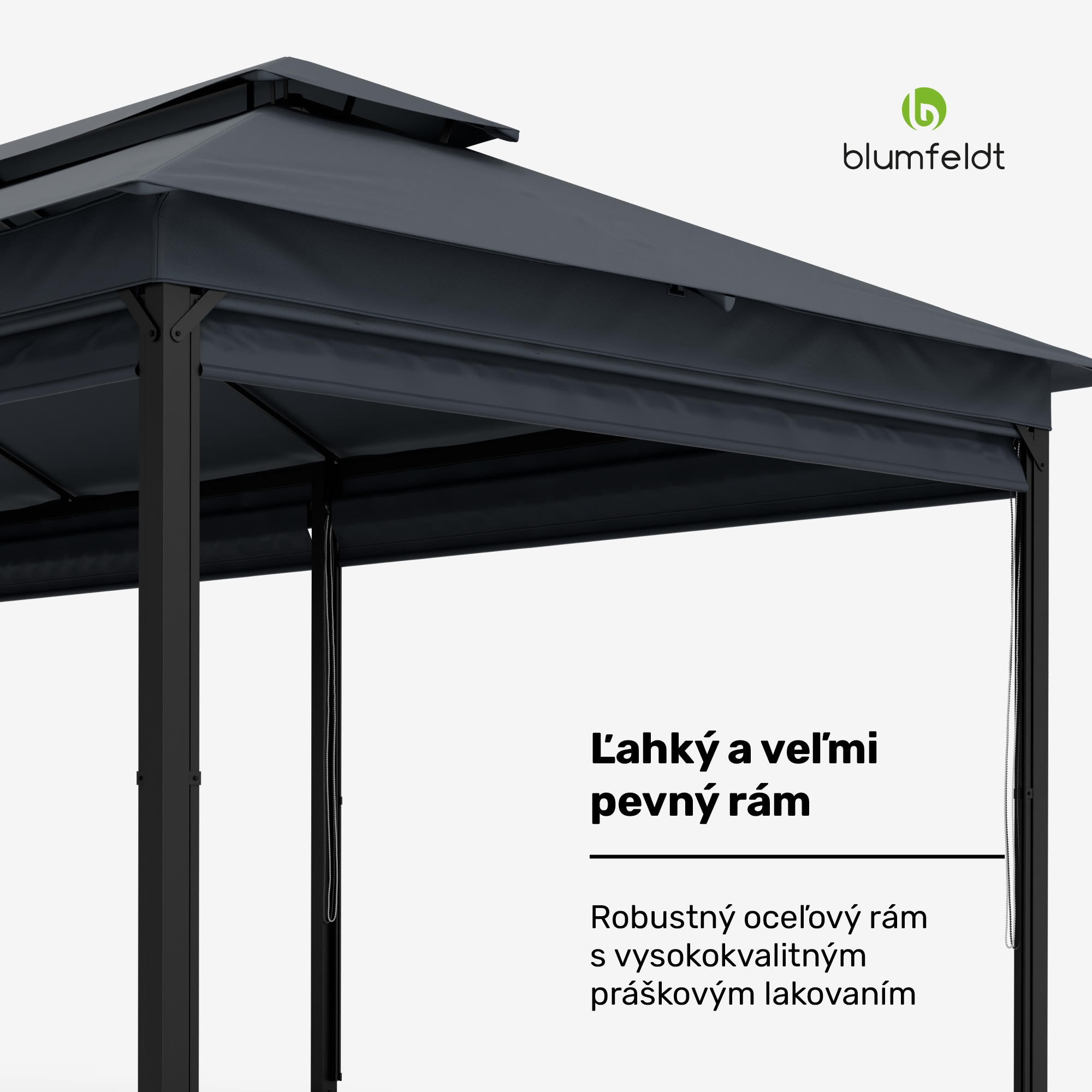 Blumfeldt Grandezza Cortina záhradný altánok 3x6 m, odolný voči poveternostným vplyvom, prášková farba, bočné rolety – Obrázok 4