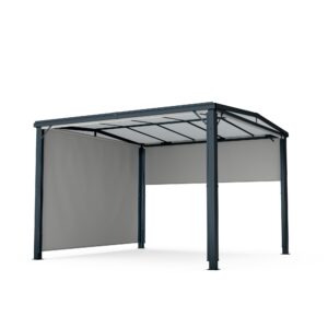 Blumfeldt Pantheon Cortina Solid Sky Pergola 3x3, odolná voči poveternostným vplyvom, s práškovým nástrekom, bočné panely