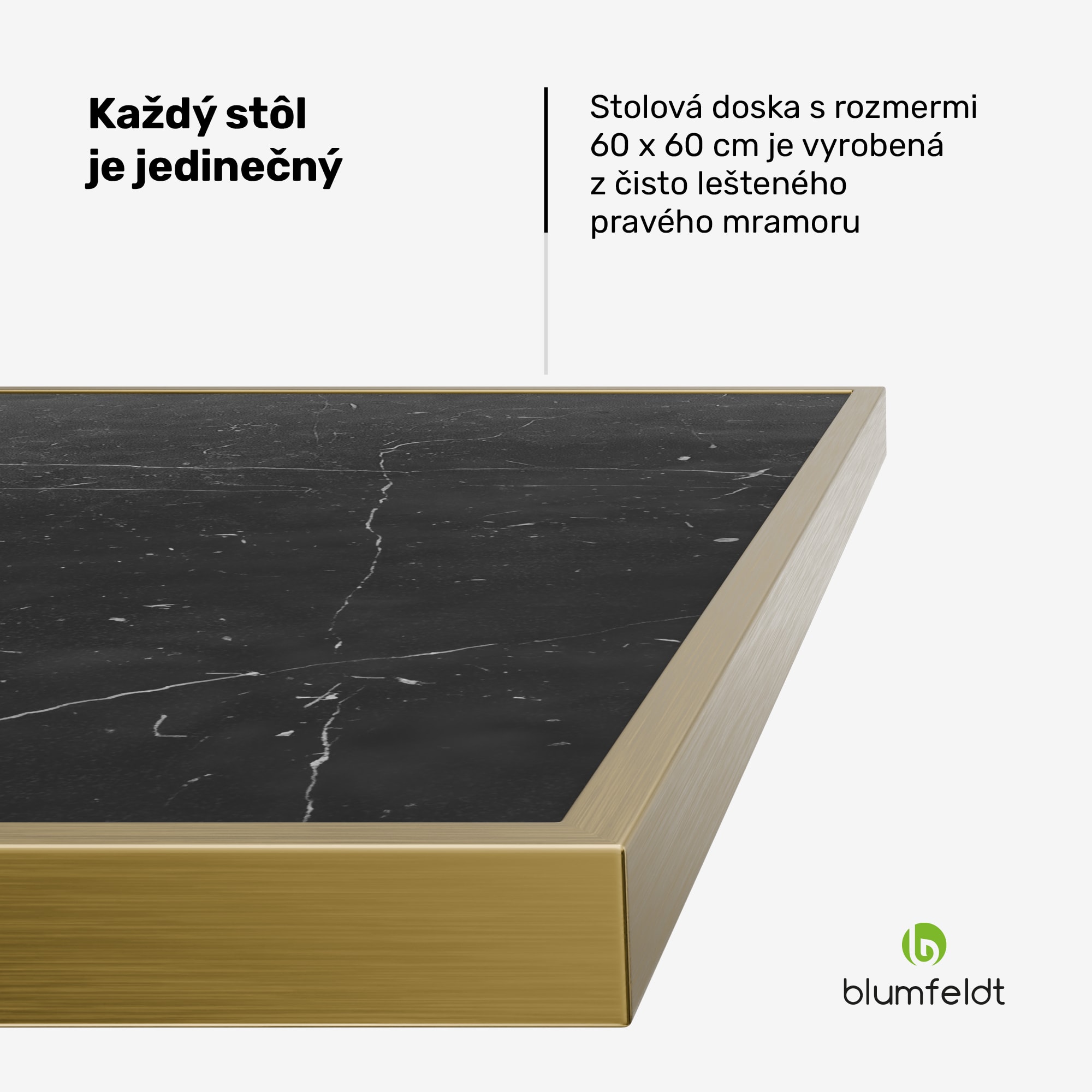 Blumfeldt Patras Lux, bistro stôl, mramorová stolová doska, 60 x 60 cm, podstavec z liatiny – Obrázok 3