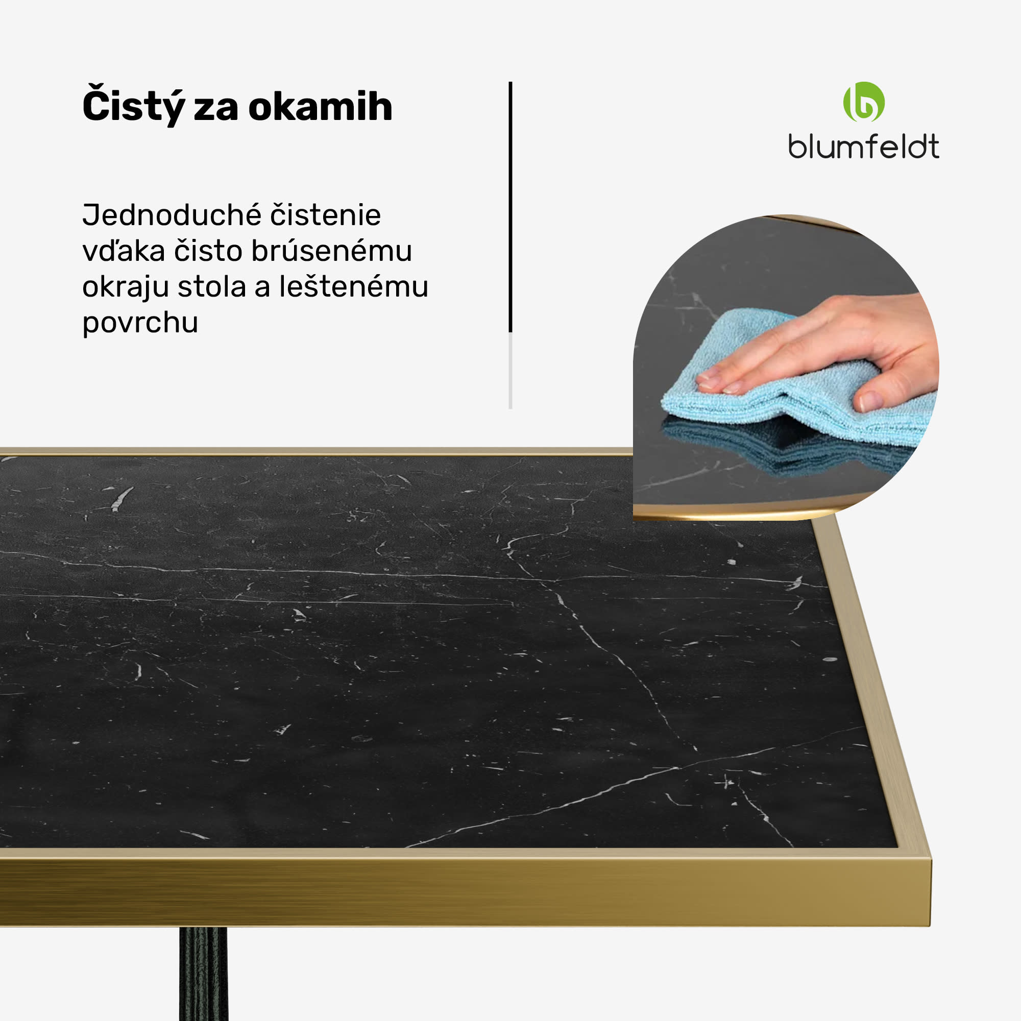 Blumfeldt Patras Lux, bistro stôl, mramorová stolová doska, 60 x 60 cm, podstavec z liatiny – Obrázok 4