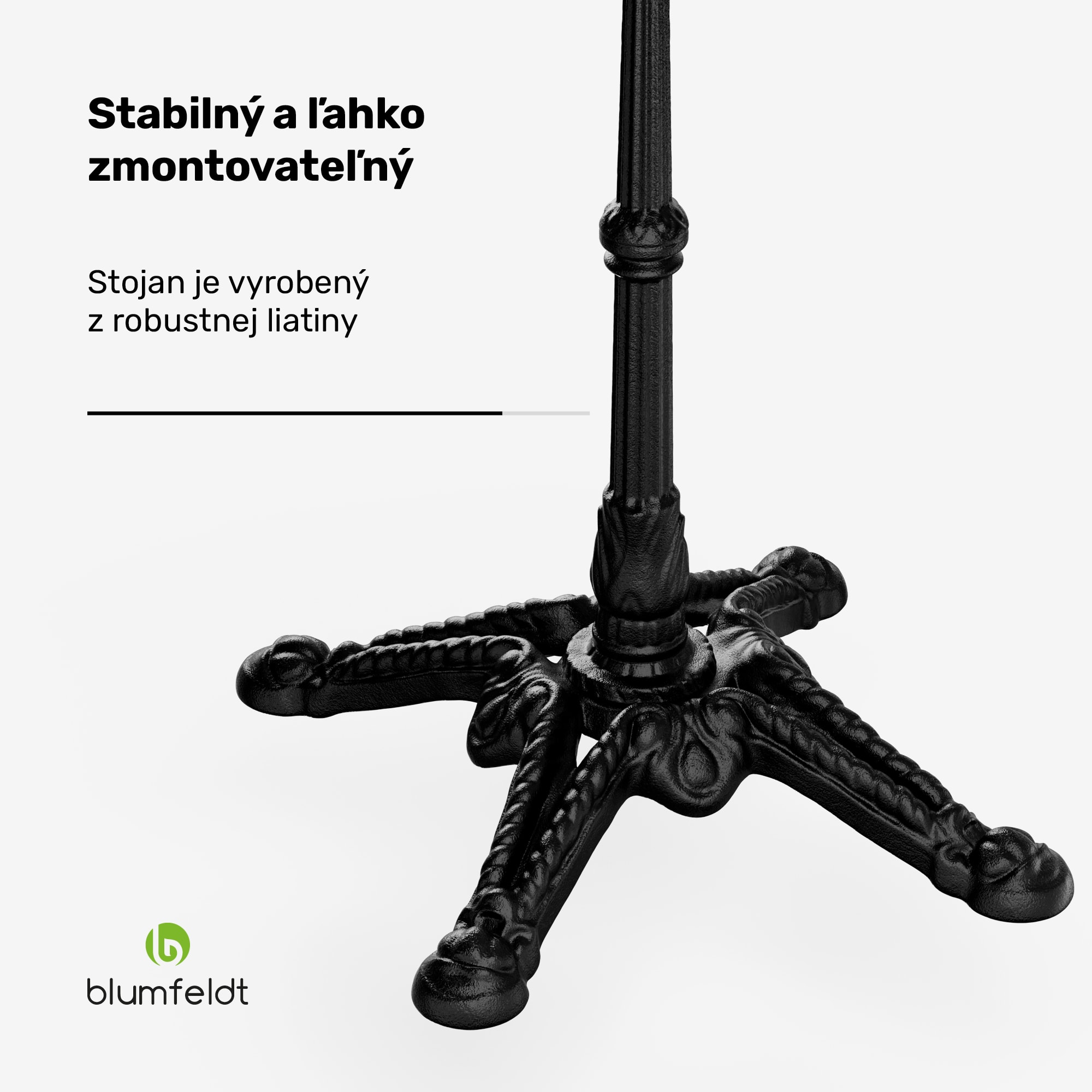 Blumfeldt Patras Lux, bistro stôl, mramorová stolová doska, 60 x 60 cm, podstavec z liatiny – Obrázok 5