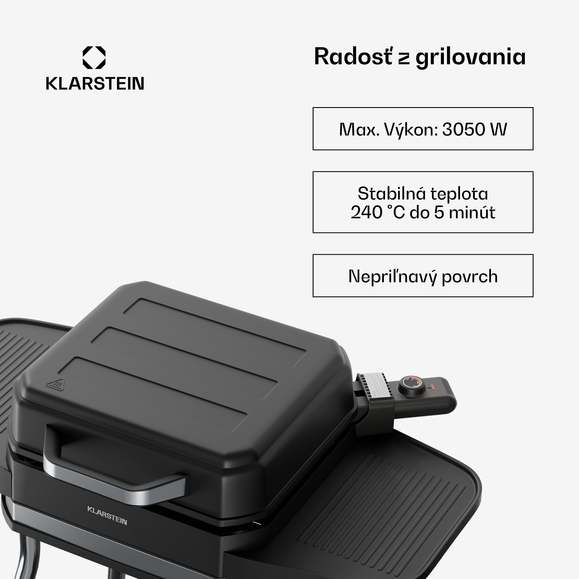Klarstein Gatsby elektrický gril, Vnútorné a vonkajšie použitie, 3050 W, EasyGrill Concept, Do 240 °C – Obrázok 2
