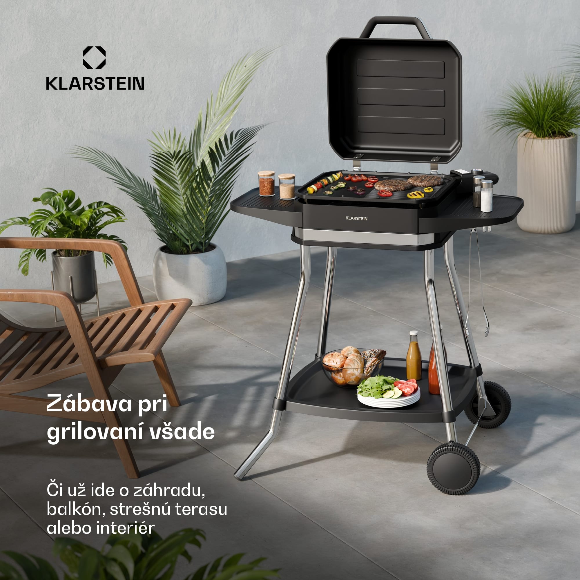 Klarstein Gatsby elektrický gril, Vnútorné a vonkajšie použitie, 3050 W, EasyGrill Concept, Do 240 °C – Obrázok 4