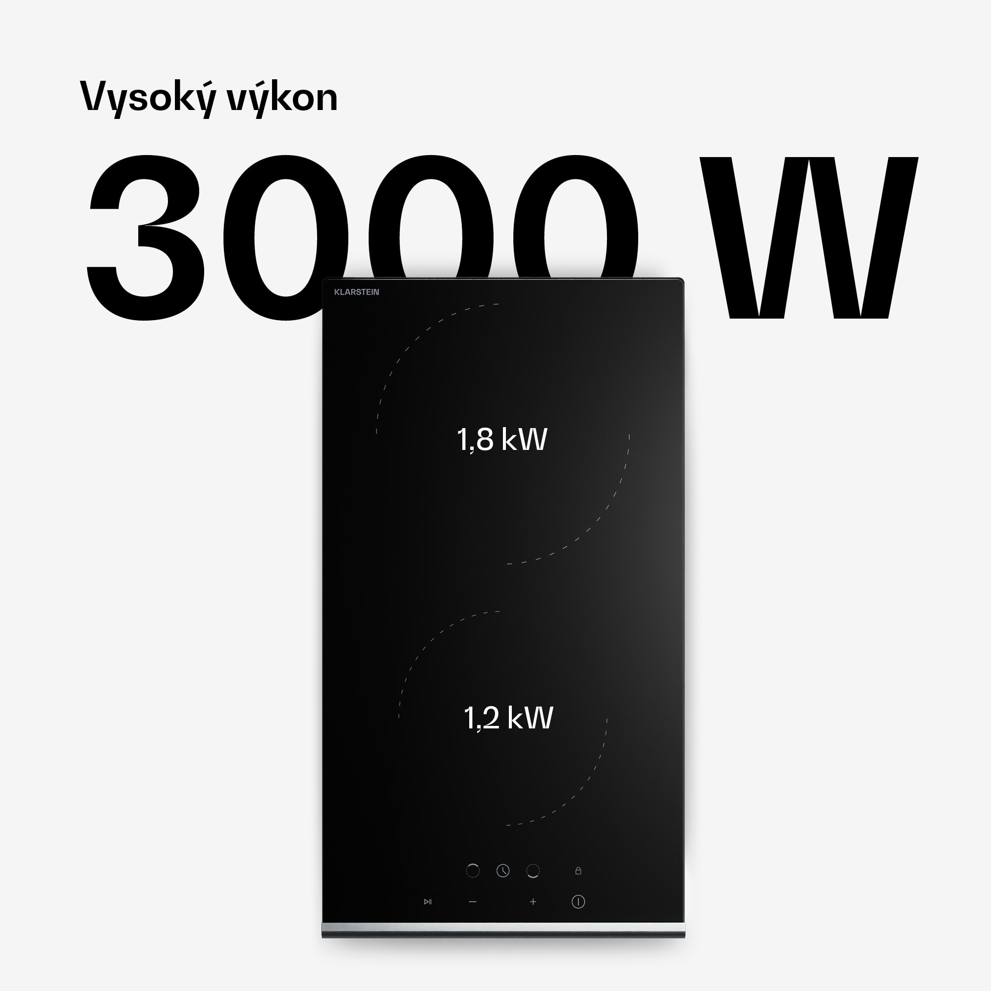 Klarstein Verosteel sklokeramická varná doska, Minimalistická, výkonná, 2 varné zóny, 3000 W, 30 cm – Obrázok 3