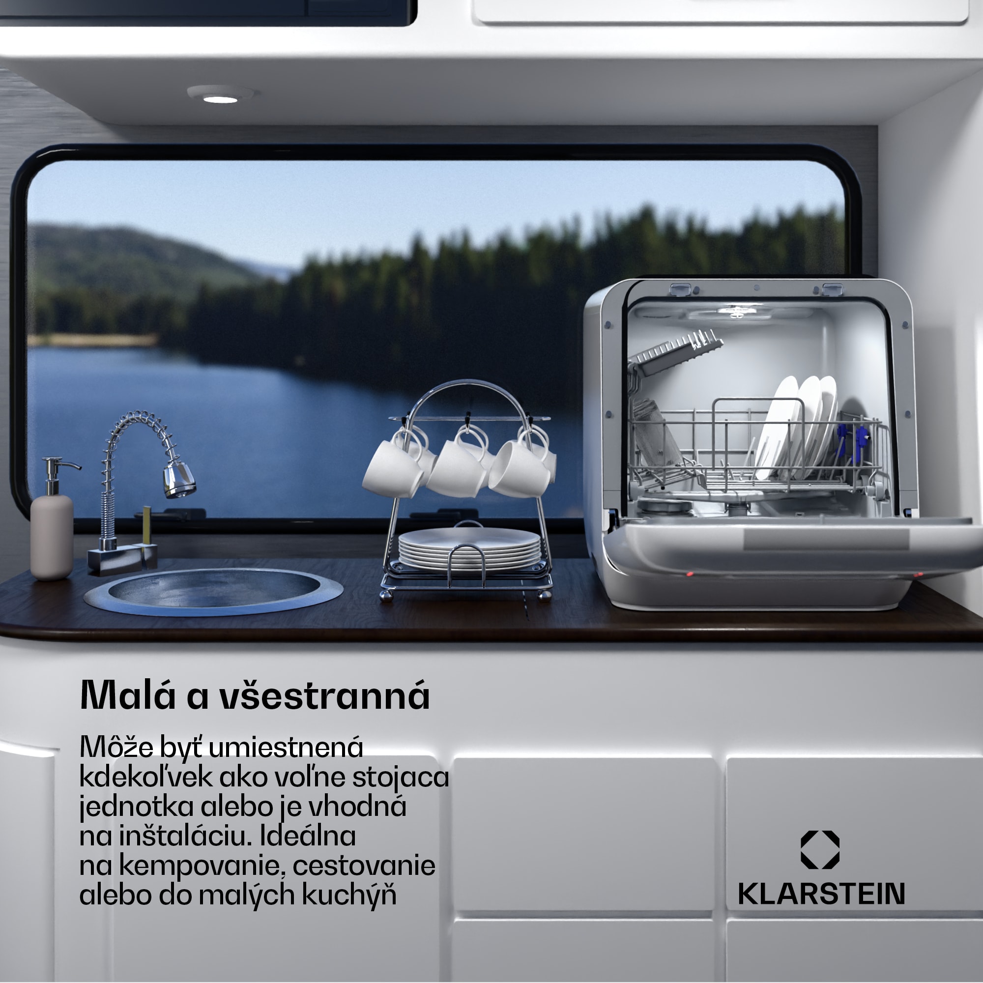 Klarstein Aquatica stolová umývačka riadu | 42 cm | 3 programy | 2 súpravy riadu – Obrázok 2