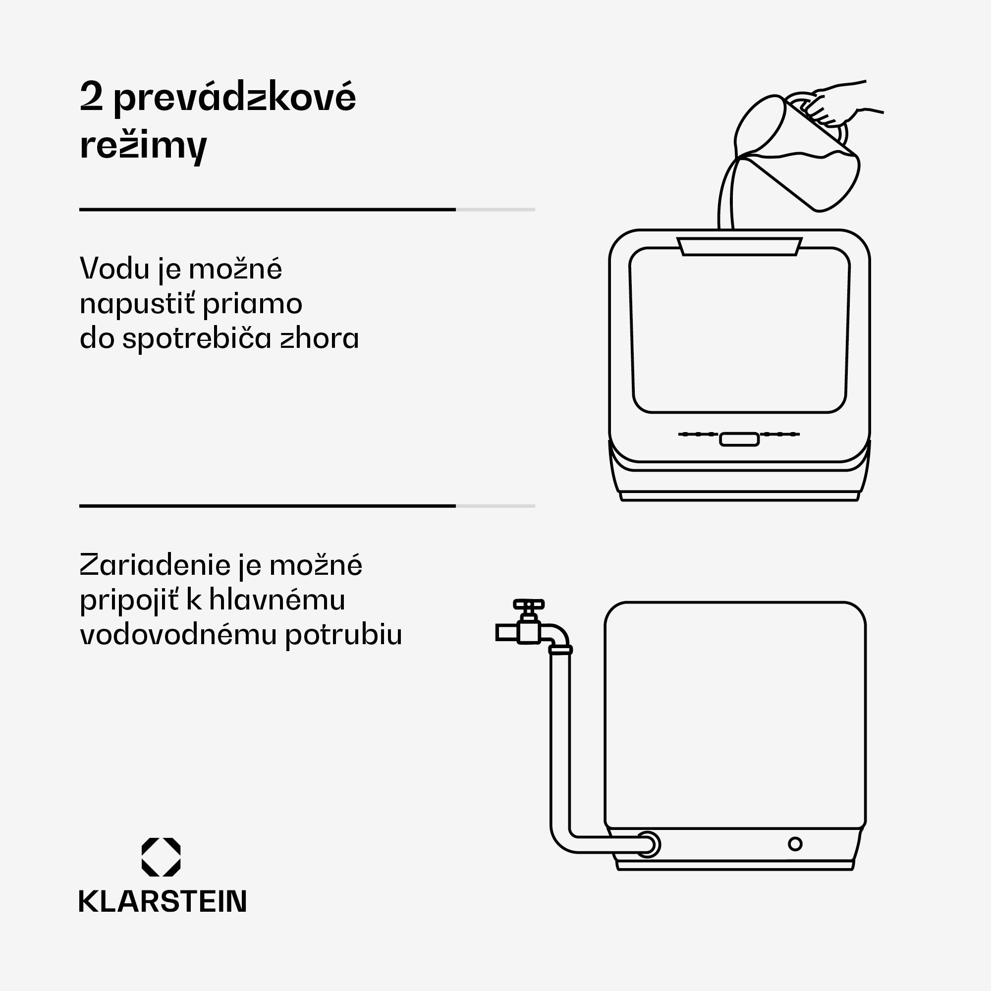 Klarstein Aquatica stolová umývačka riadu | 42 cm | 3 programy | 2 súpravy riadu – Obrázok 5