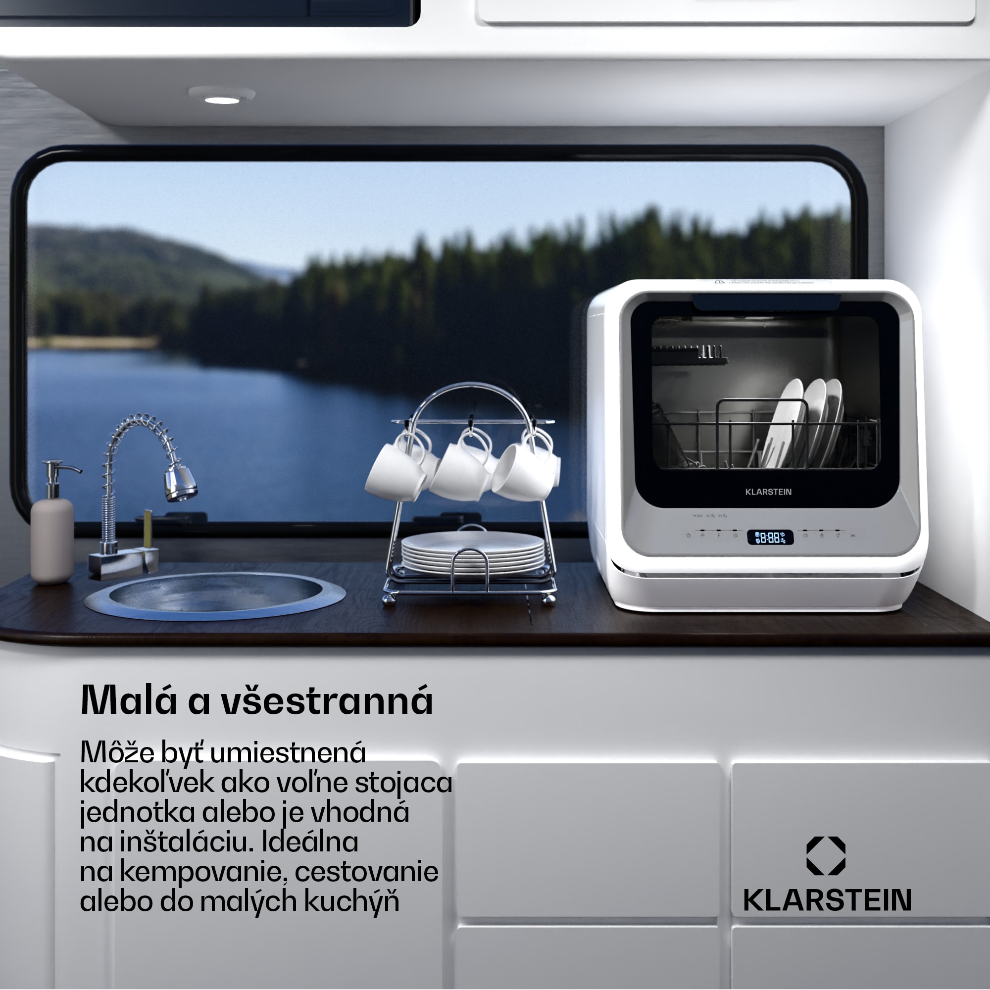 Klarstein Amazonia, Mini umývačka riadu, Kompaktná, 7 programov, Prenosná – Obrázok 2