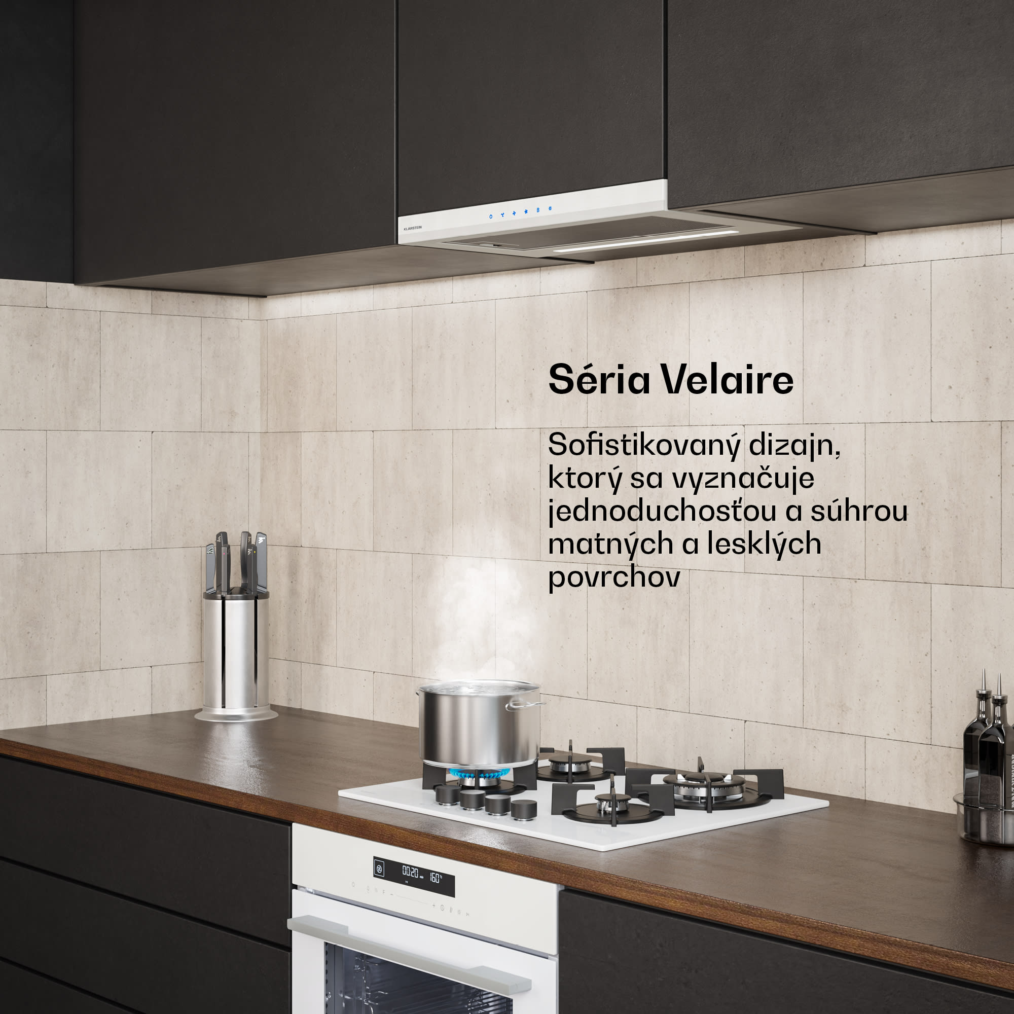 Klarstein Velaire výsuvný digestor 60 cm, Elegantný, minimalistický, výkonný, EEC A++, 896 m³/h – Obrázok 2