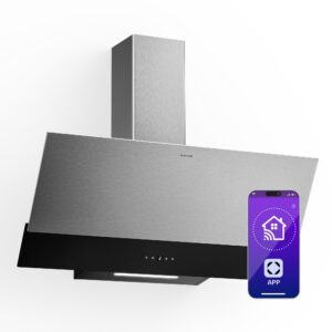 Klarstein Verosteel digestor, Elegantný, minimalistický, výkonný, Energetická trieda A, 624 m³/h, 90 cm