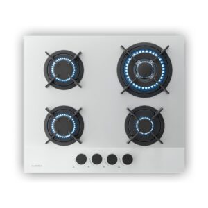 Klarstein Plynová varná doska Velaire, 4-platnička s elektrickým zapaľovaním, kompatibilná so zemným plynom a LPG, 8000W, 60cm