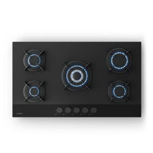 Klarstein Plynová varná doska Velaire, 5-horáková s elektrickým zapaľovaním, Kompatibilná so zemným plynom a LPG, 10400 W, 90 cm