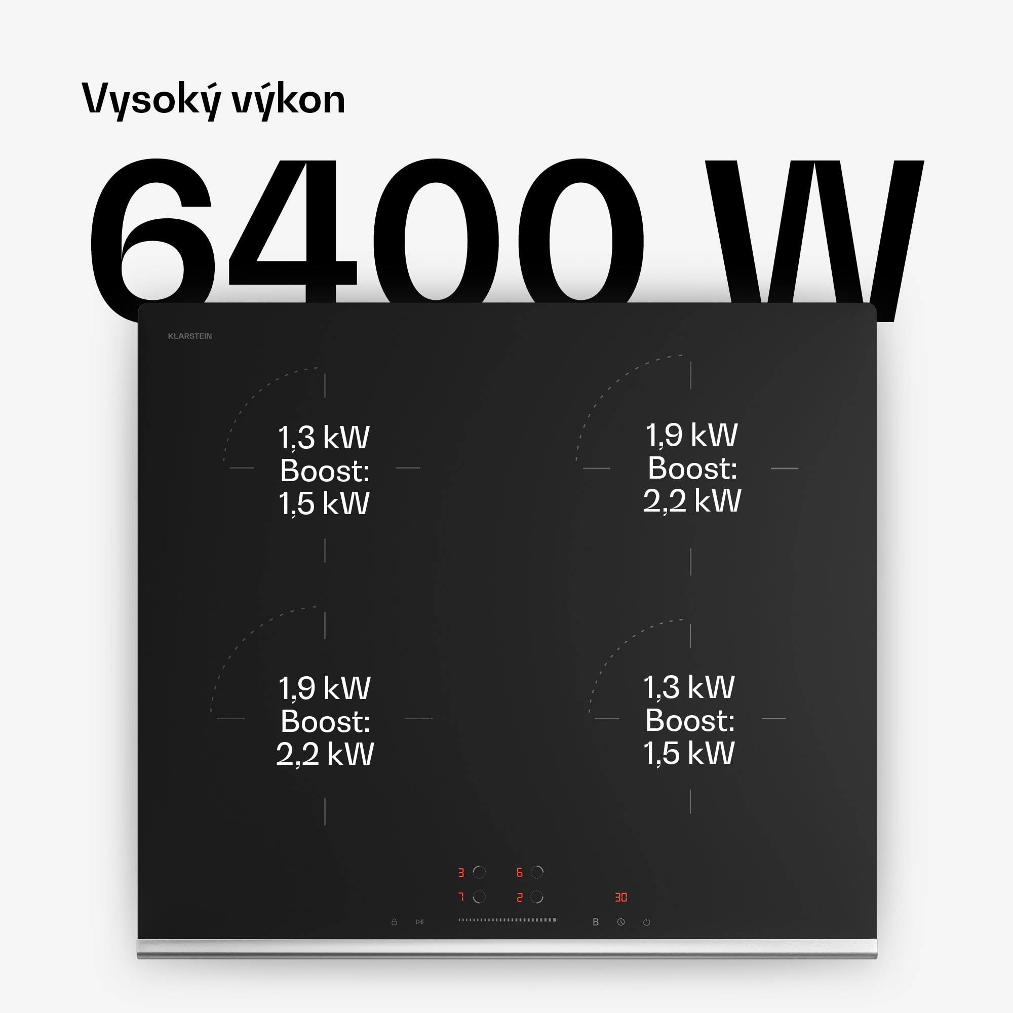 Klarstein Verosteel indukčná varná doska, Elegantná, minimalistická, výkonná, 4 varné zóny, 7400 W, 60 cm – Obrázok 3